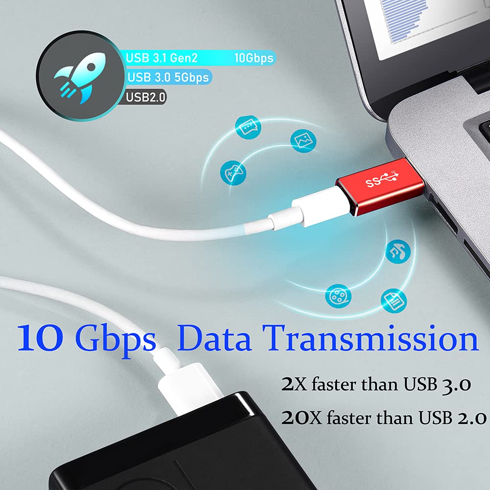 Warmstor 3-Pack Usb C Gen 2 Female To Usb Male Adapter 10Gbps Support Double Sided Data Transfer & 60W Fast Charging For Apple W