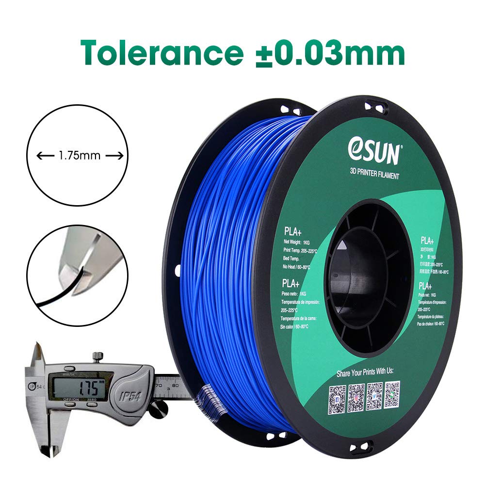Esun Pla Pro (Pla+) 3D Printer Filament, Dimensional Accuracy +/  0.03Mm, 1Kg Spool, 1.75Mm, Blue