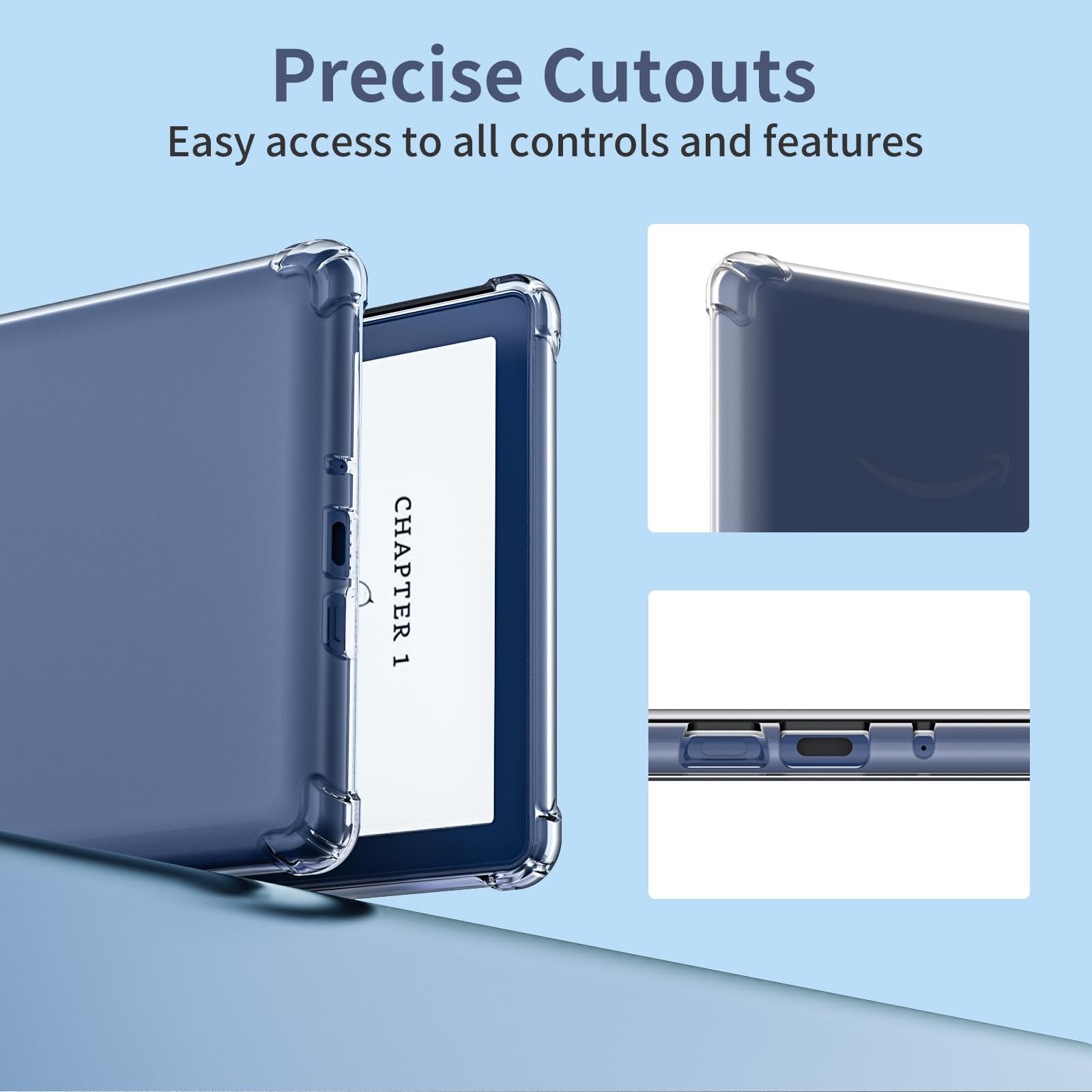 Hotbag Clear Kindle Case For 6'' Kindle 11Th Generation 2022   Tpu Back Cover, Lightweight Slim Soft Clear Kindle Cover For 6 In