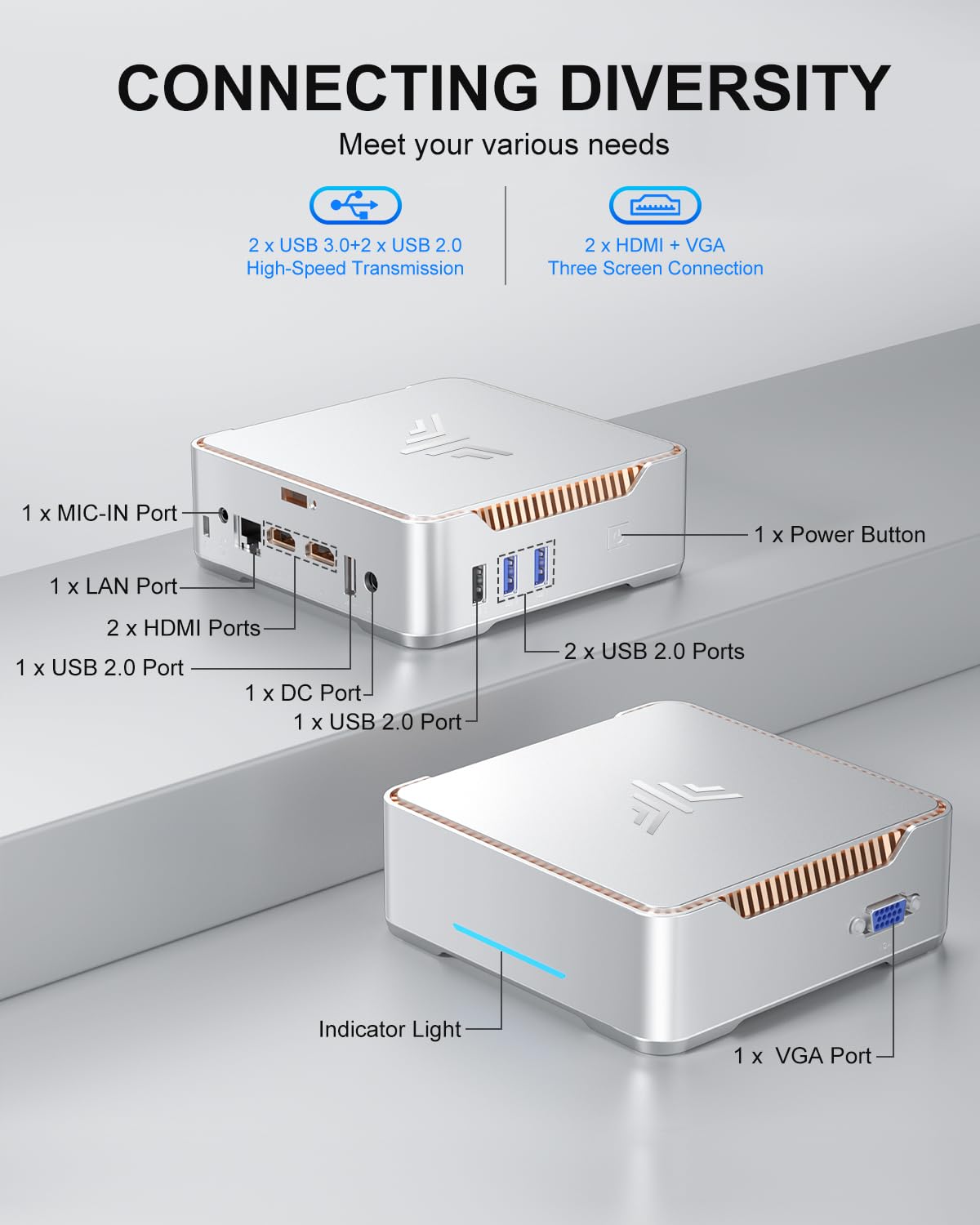 Kamrui Gk3Plus Mini Pc, 16Gb Ram 512Gb M.2 Ssd,12Th Gen Alder Lake N95 (Up To 3.4Ghz) Micro Pc, 2.5''Ssd, Gigabit Ethernet, 4K U