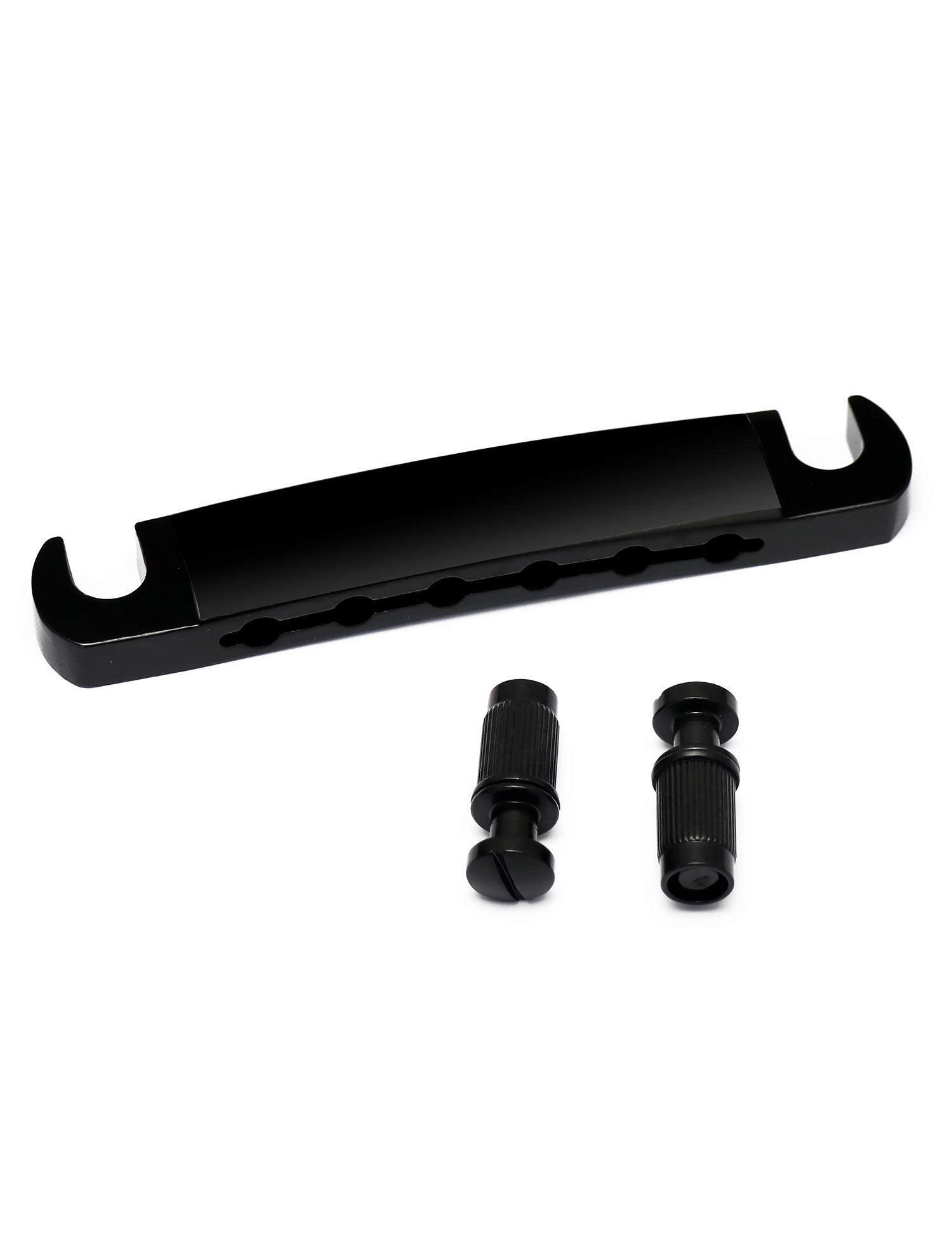 Metallor Tune O Matic Style Guitar Stop Bar Tailpiece For Lp Les Paul Sg Style Electric Guitar Parts Replacement. (Black)