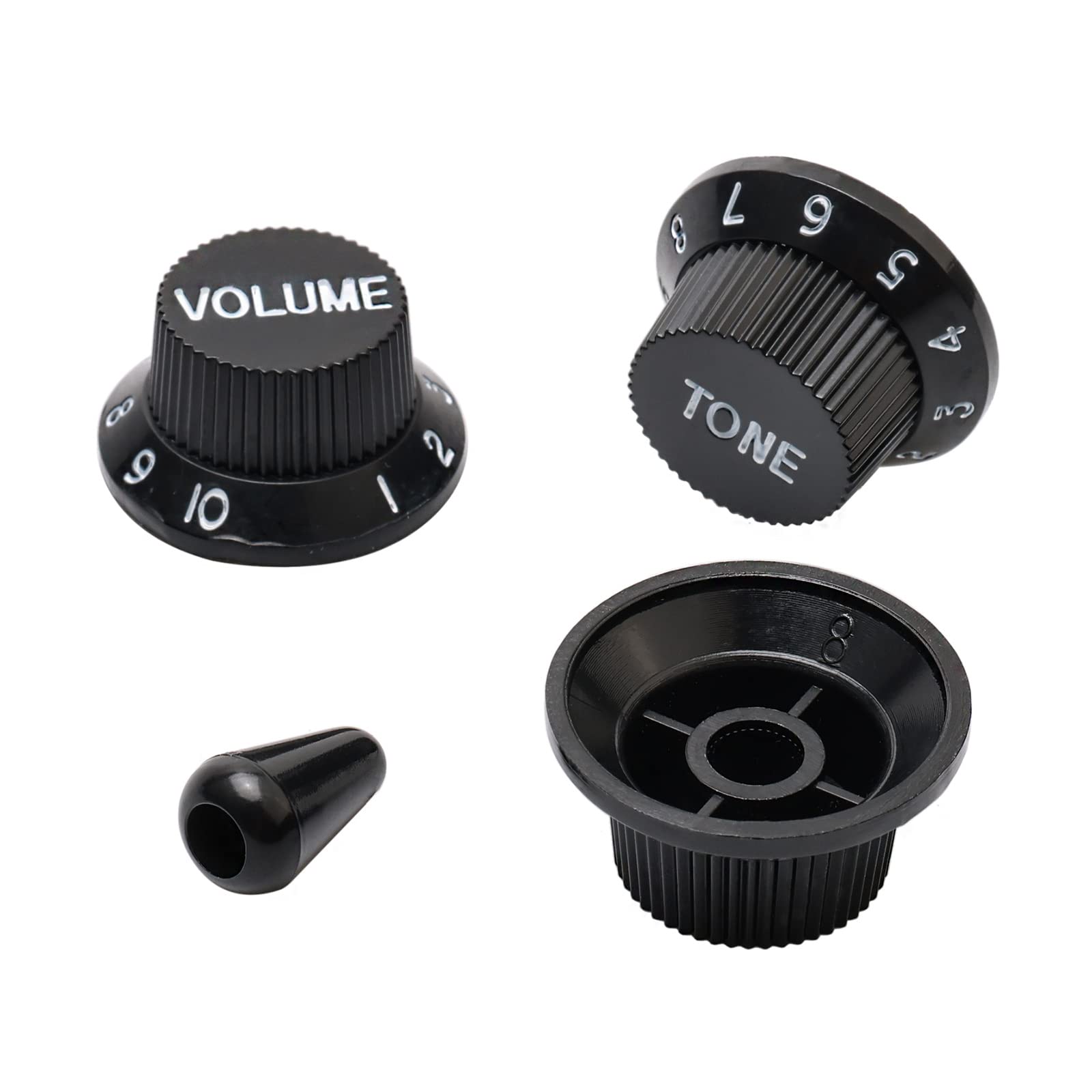 48Mm 50Mm 52Mm Single Coil Black Pickup Cover One Volume Two Tone Knobs With Switch Cap Kit For St Sq Electric Guitar