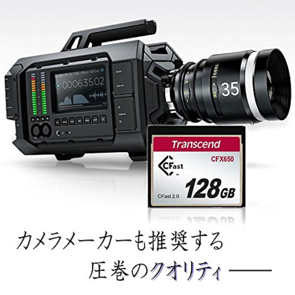 Transcend 128GB CFX650, Cfast 2.0, SLC Mode, Perfect for Professional cinematography in high Resolution Full HD and 4K Video Recording, Up to 510 MB/s   TS128GCFX650