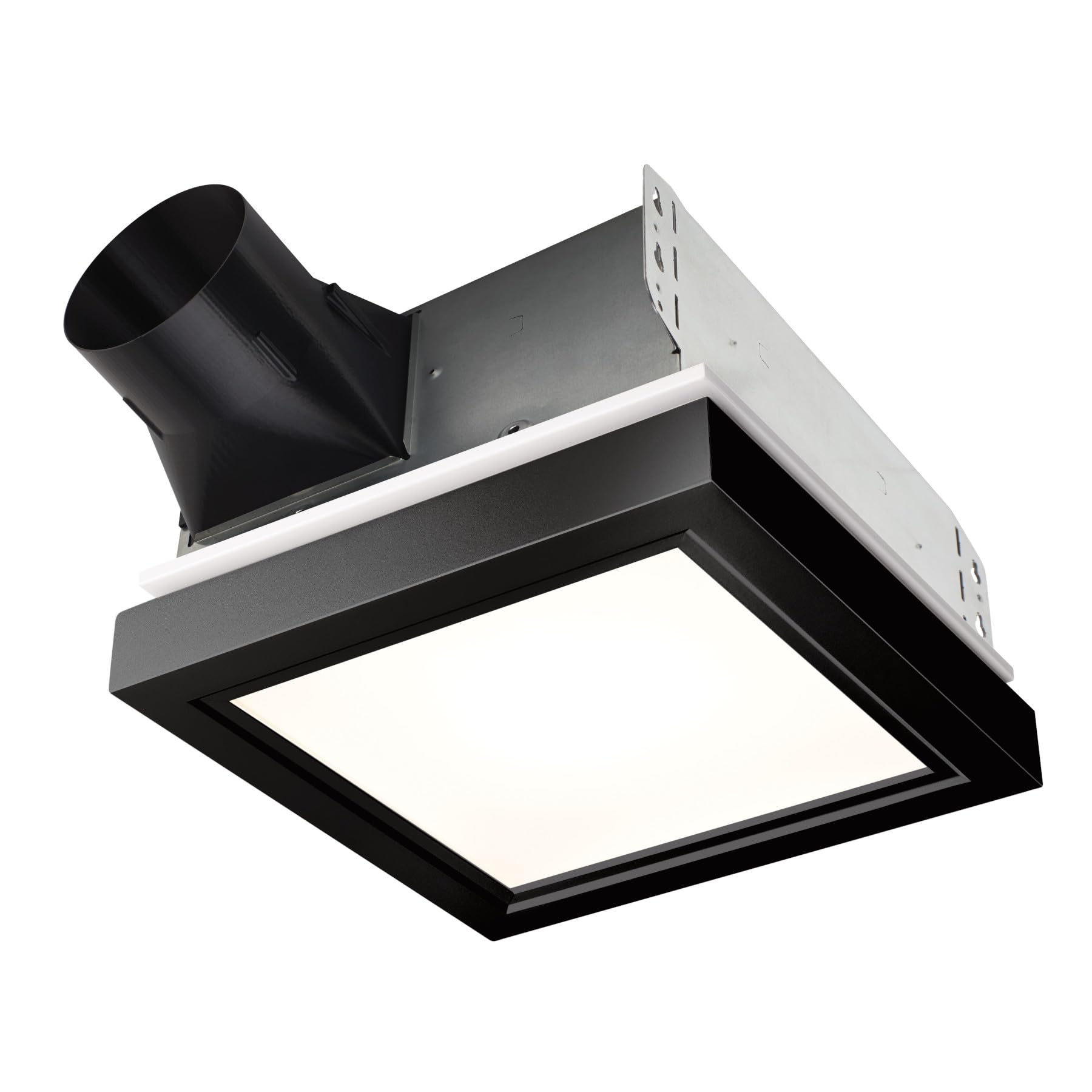 Broan-NuTone 110 CFM Decorative Bathroom Exhaust Fan with LED Light and Matte Black Trim, ENERGY STAR certified