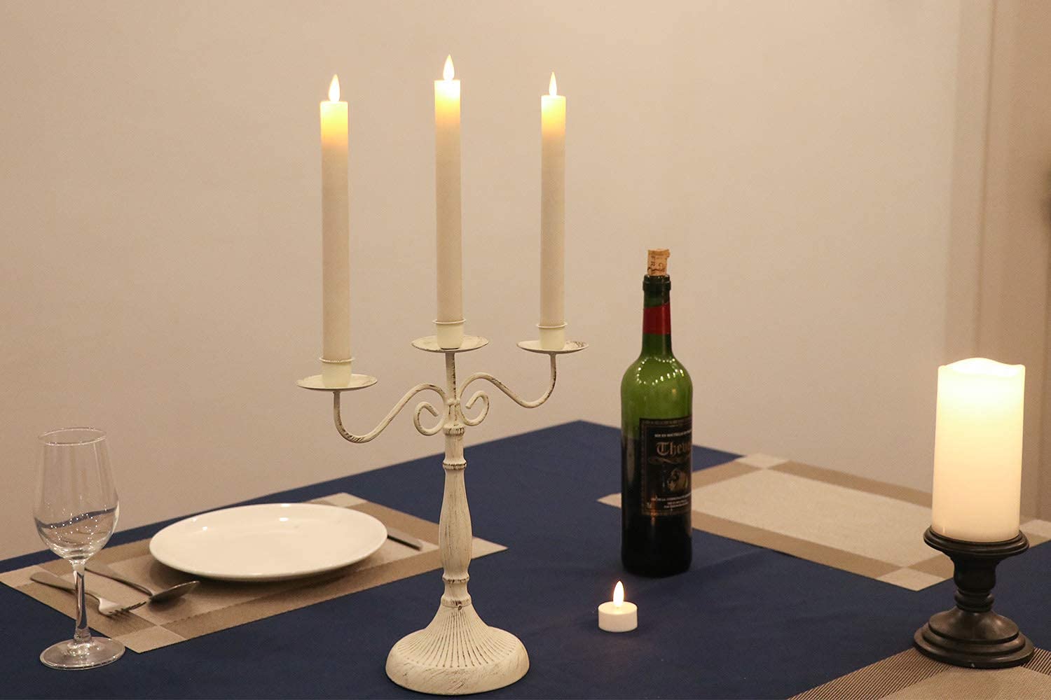 Wondise Halloween Flameless Taper Candles With Remote And Timer, Battery Operated 3D Wick Flickering With Blood Dripping Hallowe