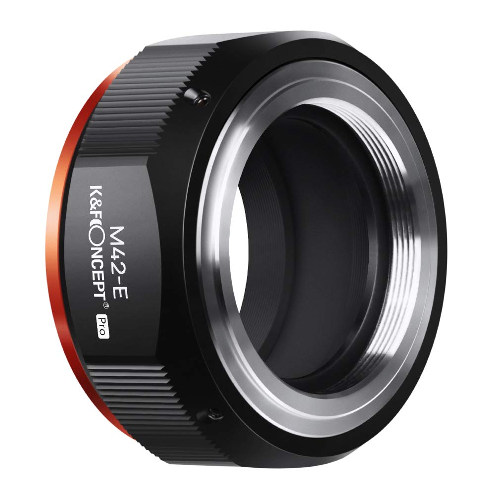 K&F Concept Lens Mount Adapter Comaptible For M42 Lens To Sony Nex Alpha E Mount Camera Compatible With Sony Alpha Nex 7 Nex 6 Nex 5N Nex 5 Nex C3 Nex 3 With Matting Varnish Design