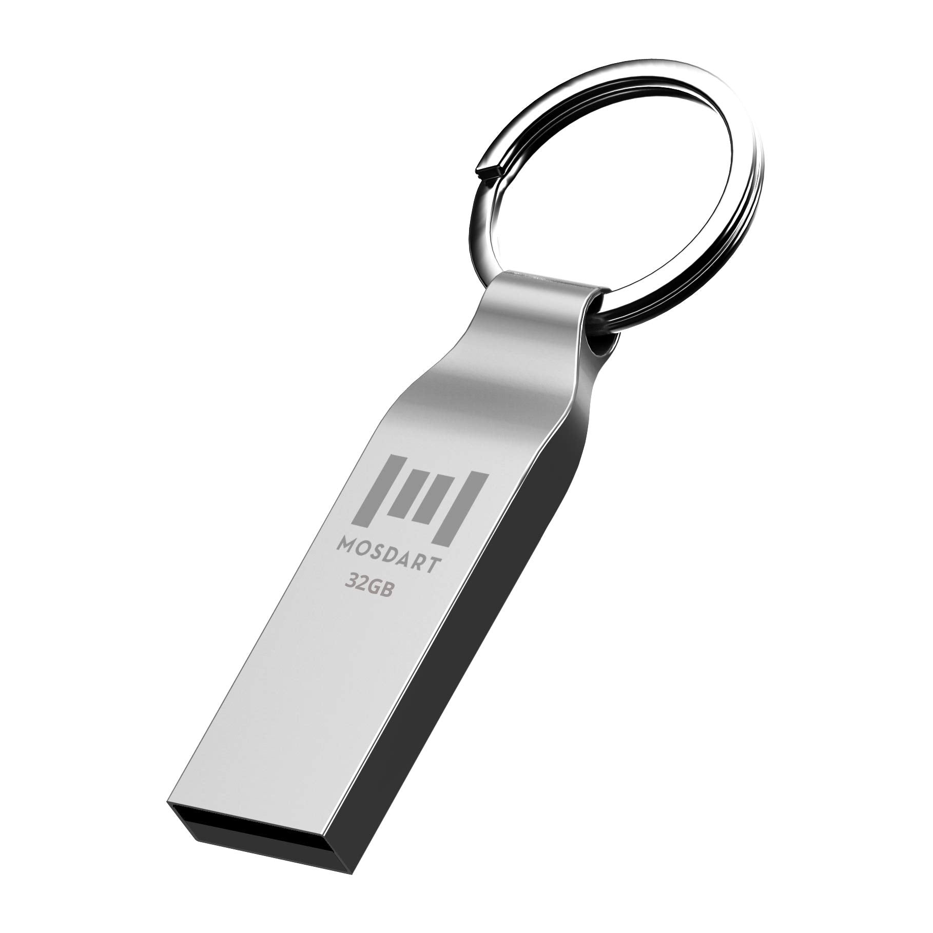 Mosdart 32Gb Usb 2.0 Flash Drive Fat32 Metal Thumb Drive With Keychain 32 Gb Waterproof Jump Drive 32G Memory Stick For Storage 