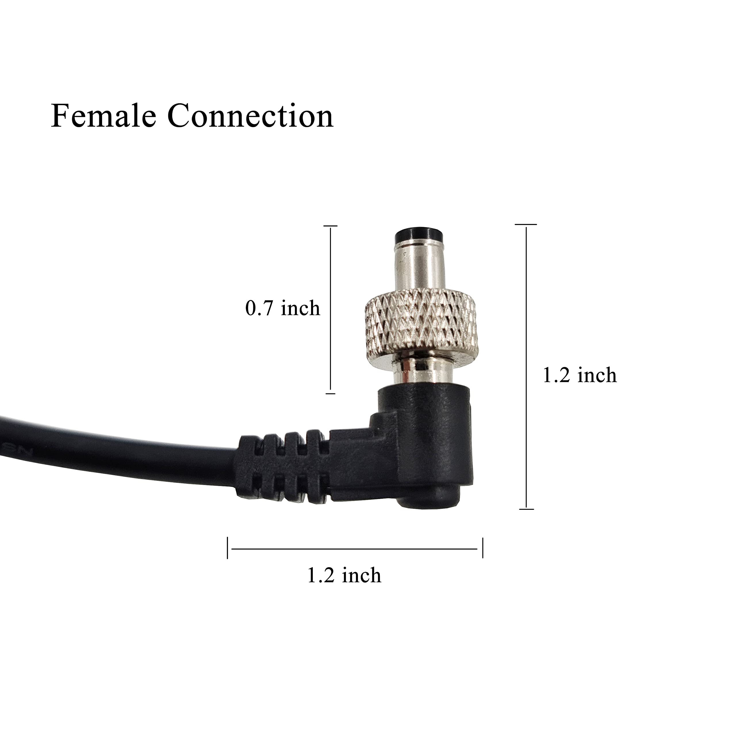 Chikoni D Tap To Locking Dc 5.5 2.5Mm Monitor Power Cable Compatible With Atomos Ninja V Anton Bauer Sony Shogun Pix E7 Pix E5 Ikan Dji Monitor,Hollyland Mars 400S,Fit For 5.52.5 Or 2.1Mm, 59Inch