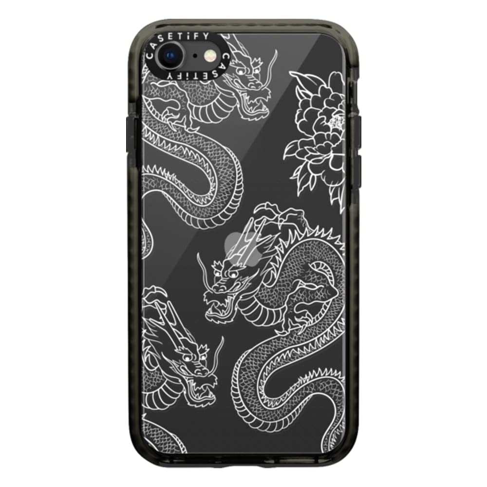 Casetify Impact Case For Iphone Se (2020/2022) And Iphone 7/8   Dragons   Clear Black