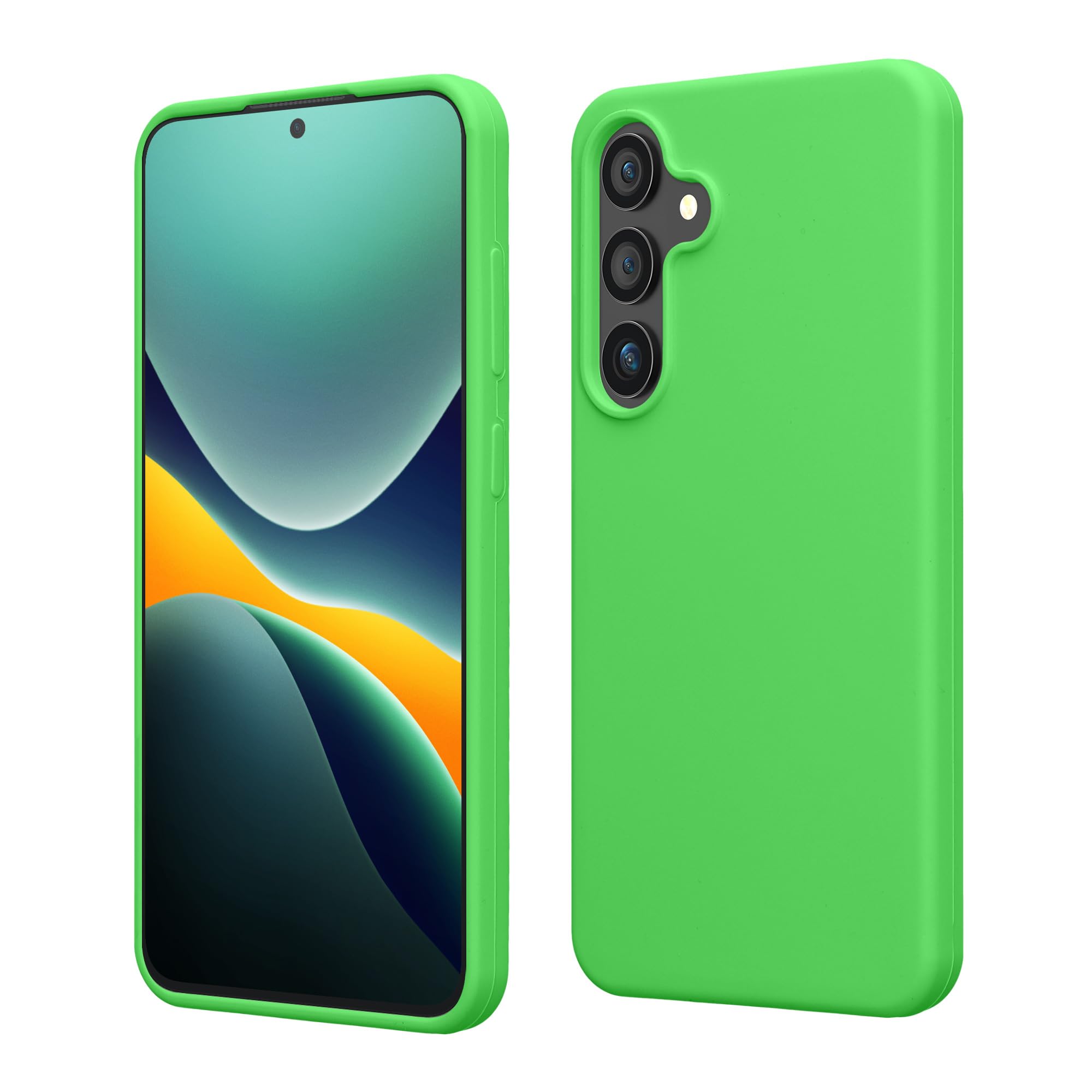 kwmobile Case Compatible with Galaxy S24 Case - TPU Silicone Cover - Works with Wireless Charging - Lime Green