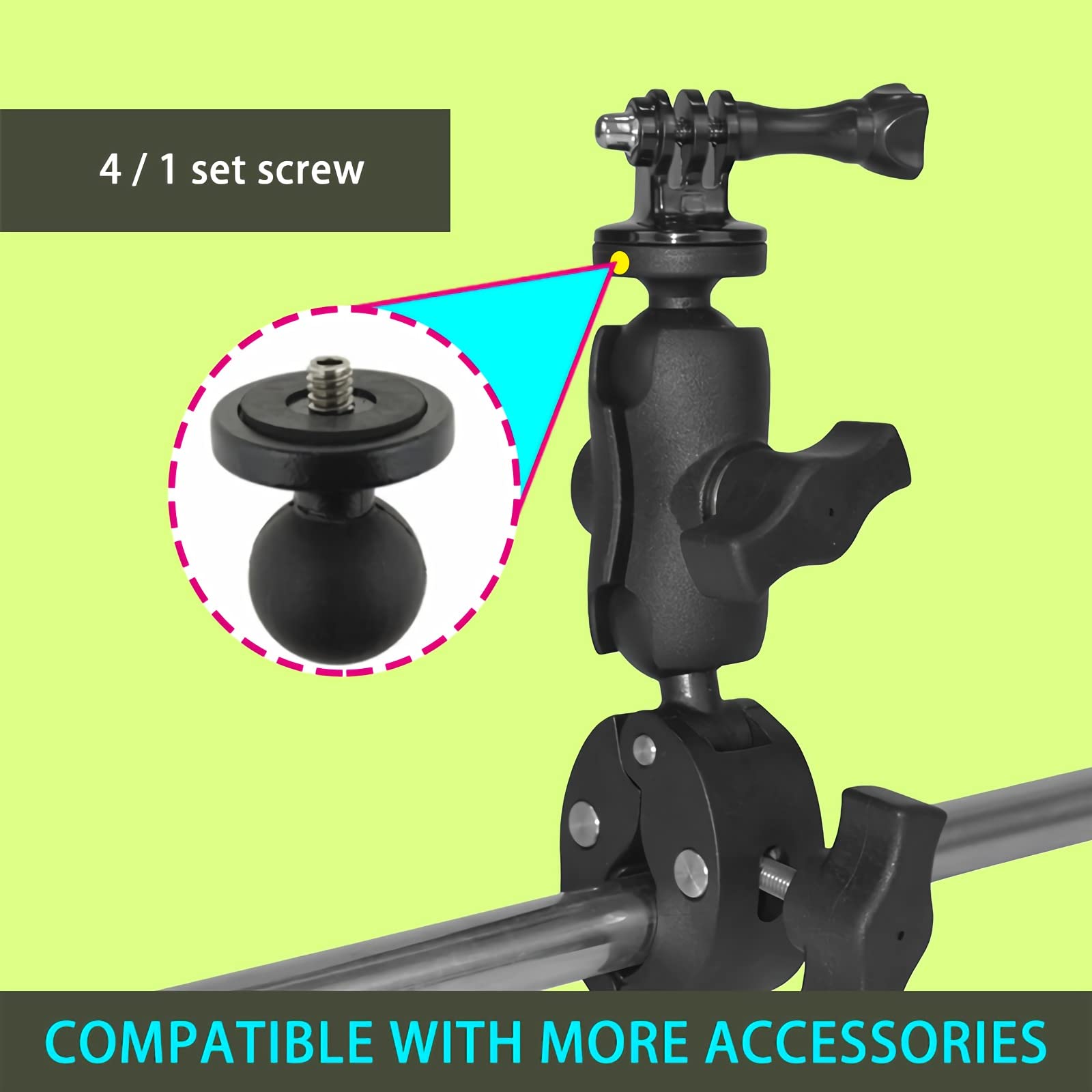 Handlebar Clamp Motorbike Mount For Insta360 Ace Pro One X4 X3, X2, X, One R, Rs, Go 2, Gopro Hero, Super Clamp Mount Adapter Ac