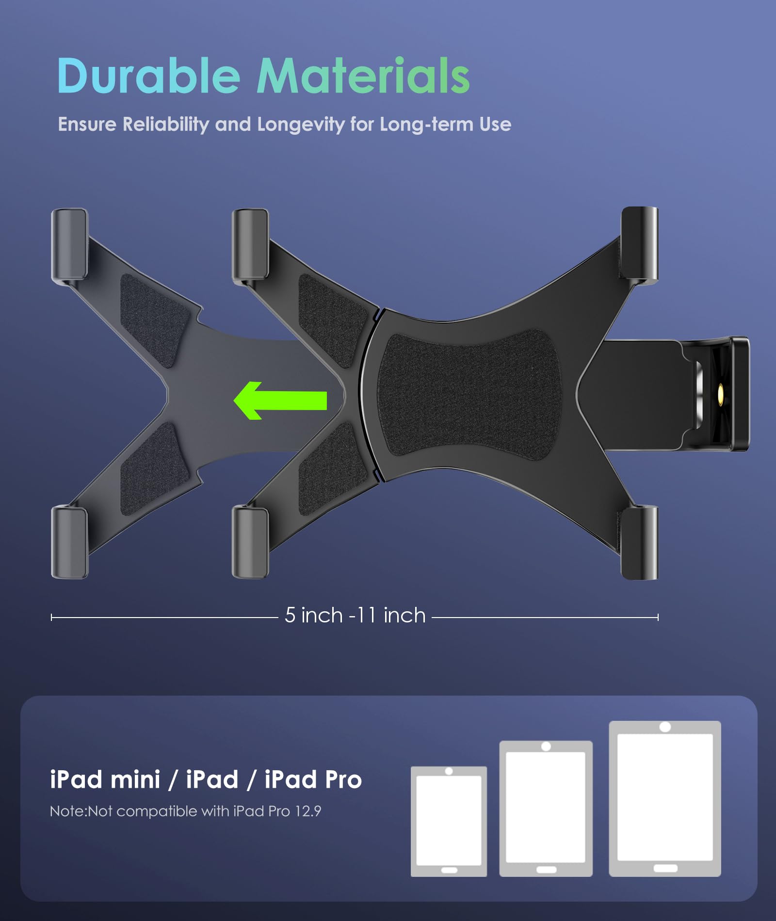 6Amlifestyle Ipad Tripod Mount Adapter With 360 Rotatable Ball Head, Ipad Holder For Tripod, Fits 5'' To 11'' Tablets For Video