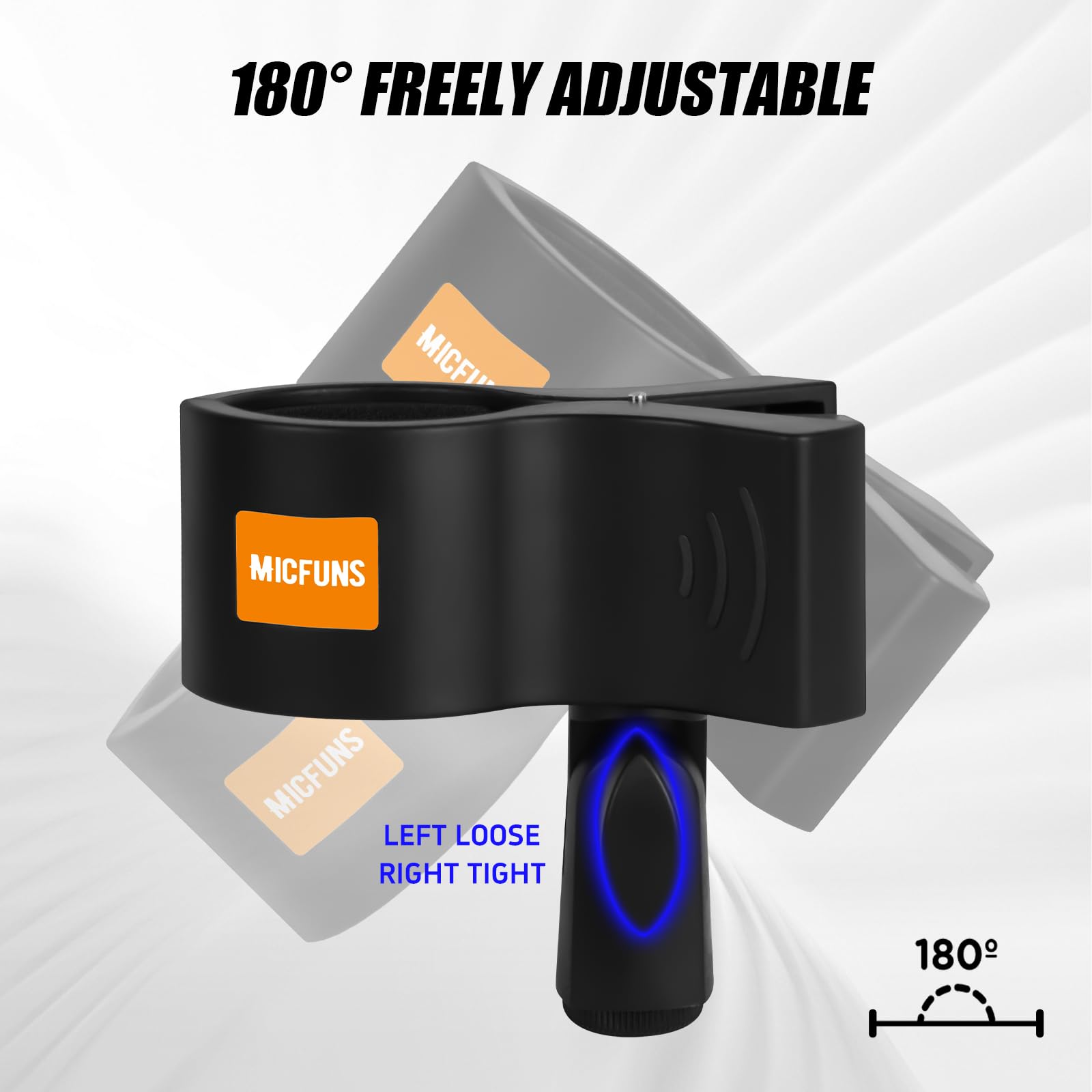 Micfuns 2 Pcs Upgraded Microphone Clip, Adjustable Mic Holder For Microphones With Outer Diameter Between 32Mm And 60Mm (2)