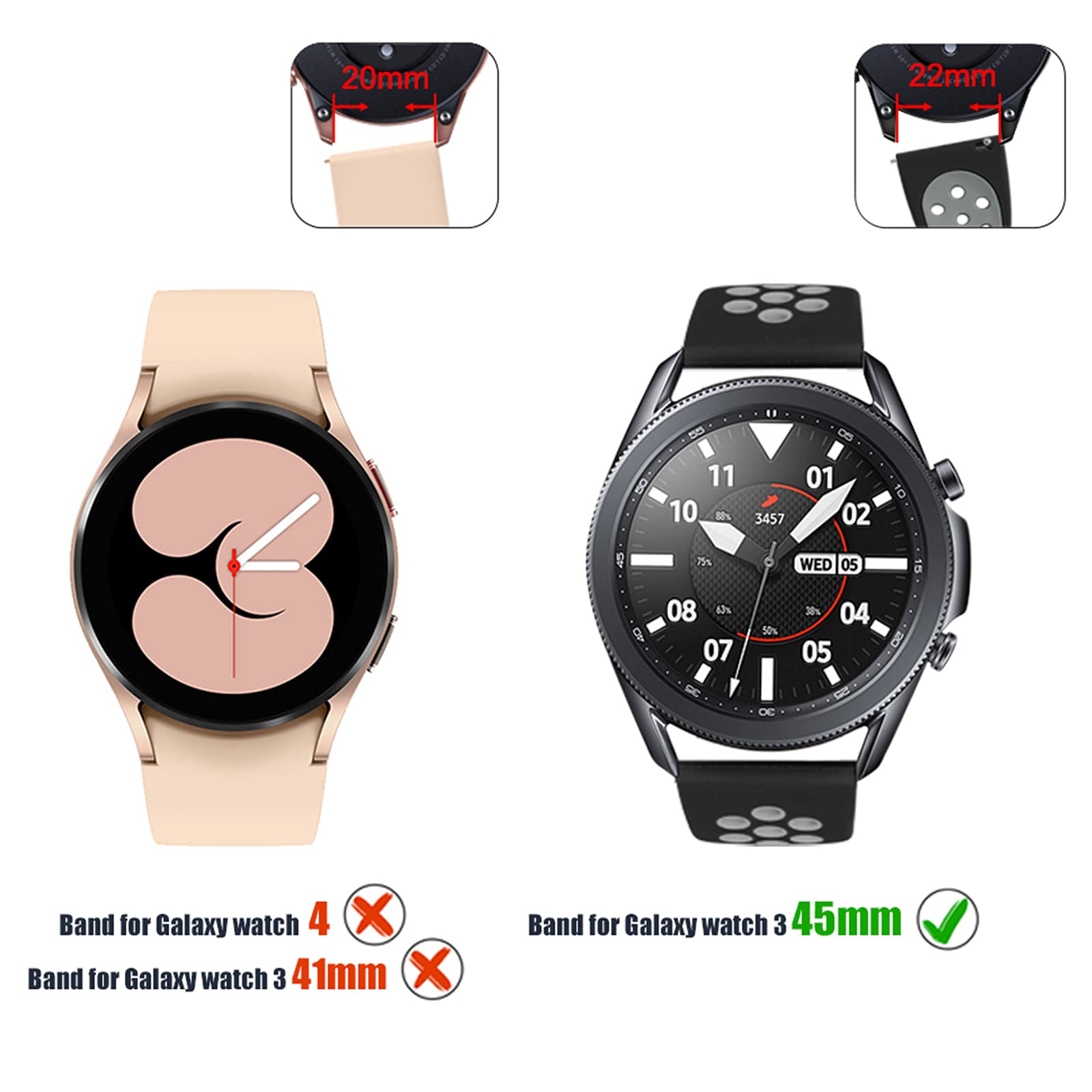 Easuny Band Compatible For Samsung Galaxy Watch Bands 3 45Mm/ 46Mm /Gear S3 Frontier, 22Mm Quick Release Silicone Sport Breathab
