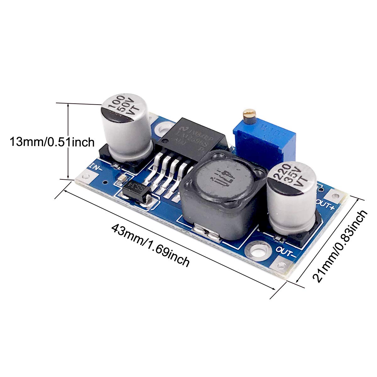 Bulvack 10 Pack Lm2596 Dc Dc Buck Converter Step Down Module Power Supply Dip Output 1.25V 30V 3A