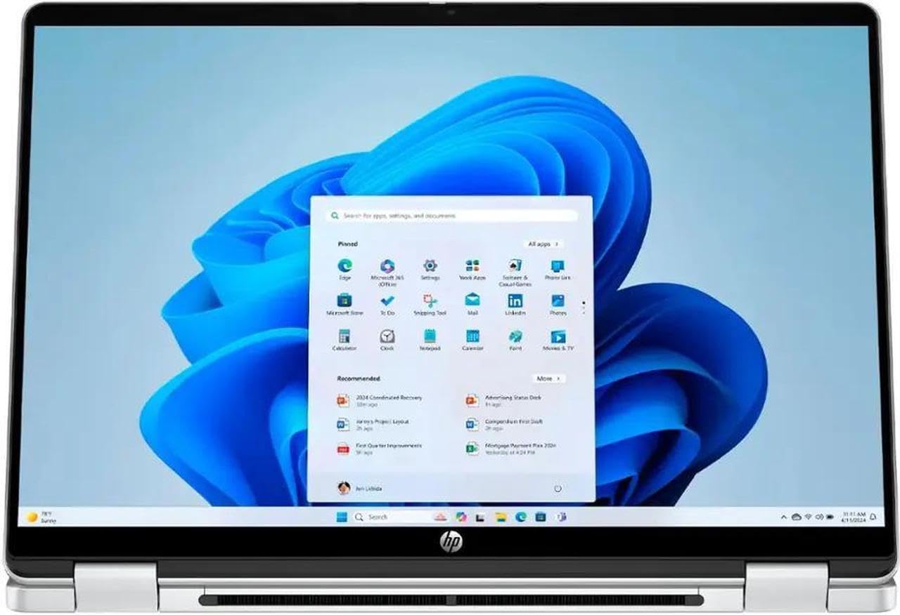 Hp Omnibook 5 Flip 2-In-1 14'' Fhd+ Touch Screen Laptop |Intel Core 7 150U|Intel Graphics| Copilot |Backlit| Silver | 16Gb Ram D