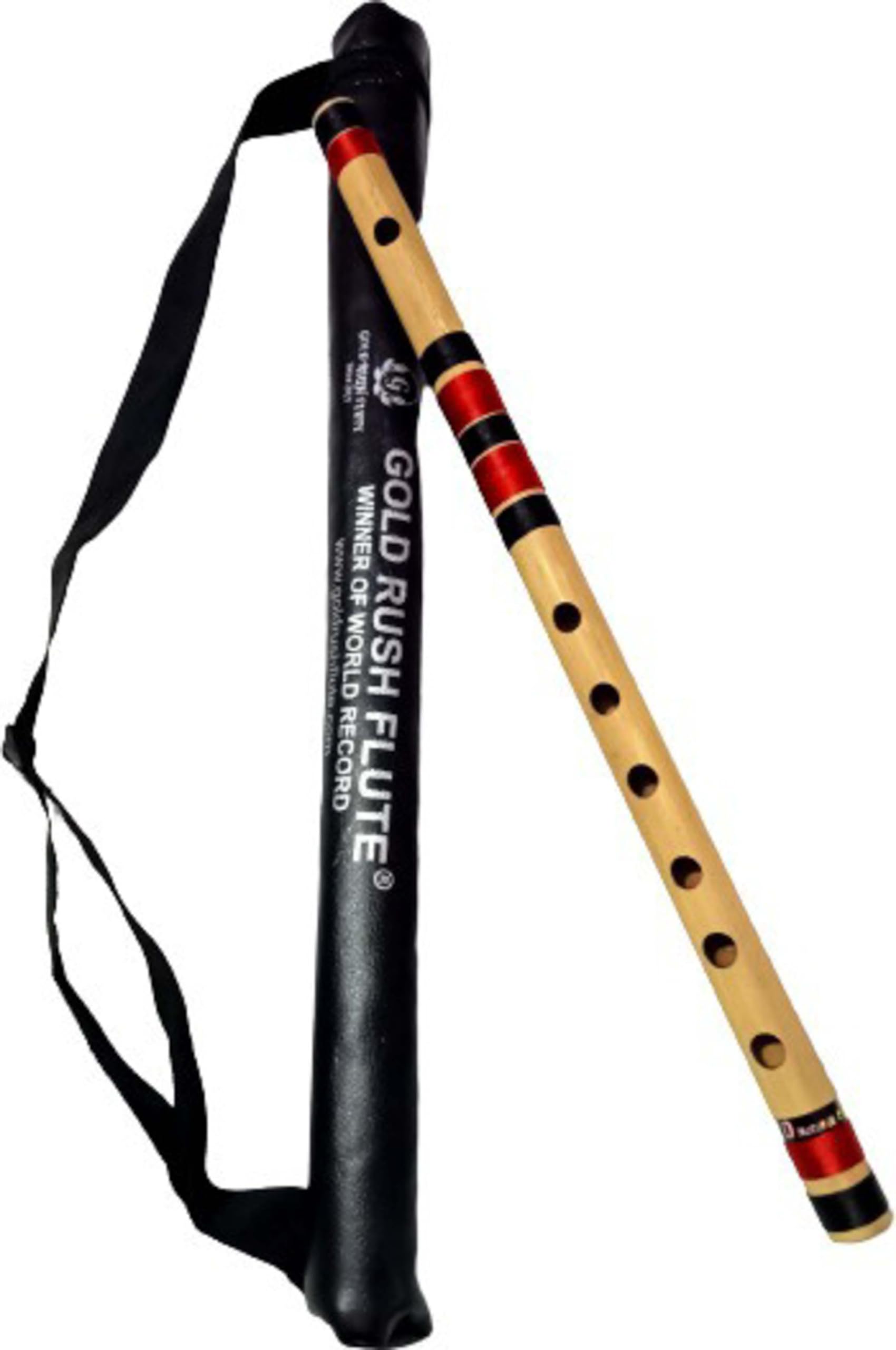 Gold Rush Flute C Sharp Medium Professional Right Handed Bamboo Flute 18.5 Inch Size 47 Cm Length With Free Carry Bag (C#Sbf0001