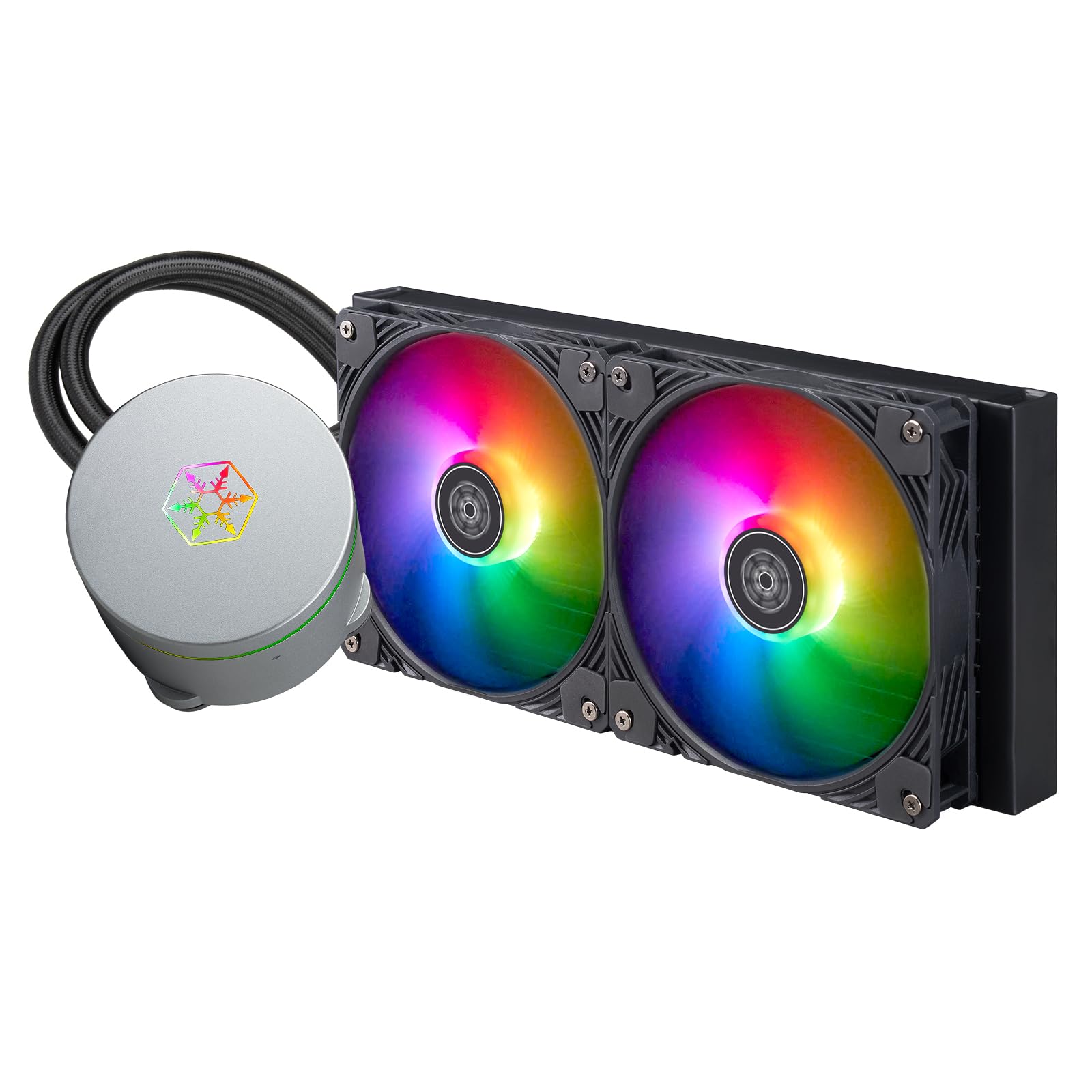 Aio Cpu Liquid Cooling/Argb/Dual 140Mm Pwm Fan/Mct Pump/Universal Intel & Amd Socket Solution