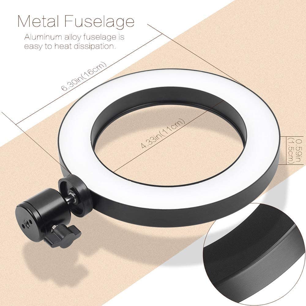 Workbench Light, Desk Ring Light With Swivel Clamp Arm,8'' Usb Ring Light For Reading,Craft,Makeup,Youtube,Live Streaming,Study,