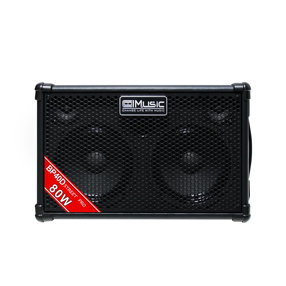 Coolmusic Bp40D Powered Acoustic Guitar Amplifier  Portable Bluetooth Speaker 80W W/Battery With Reverb Chorus Delay Effect, 6 I