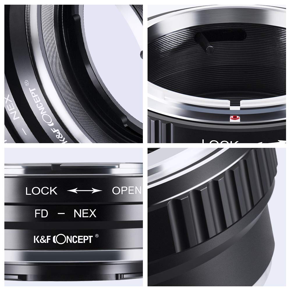 K&F Concept Lens Mount Adapter Fd To Nex Compatible For Canon Fd Fl Lens To Nex E Mount Camera Compatible For Sony Alpha Nex 7 Nex 6 Nex 5N Nex 5 Nex C3 Nex 3