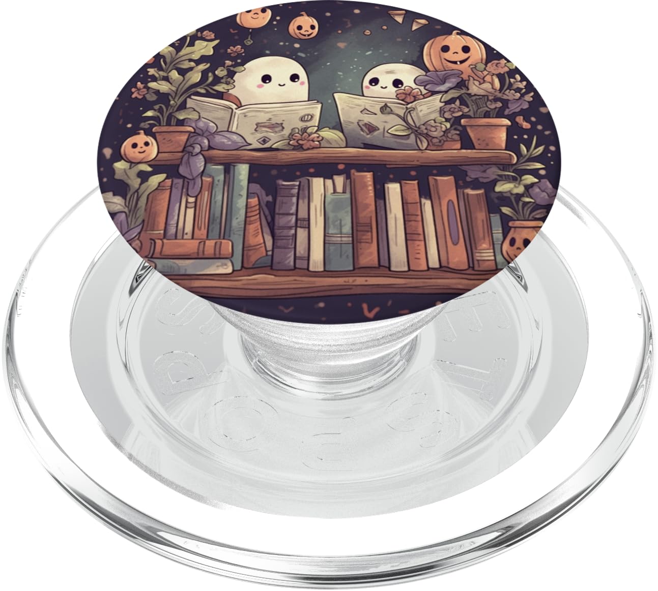 Cute Ghosts Reading Books Halloween Librarian Book Lover Popsockets Magsafe Popgrip For Iphone