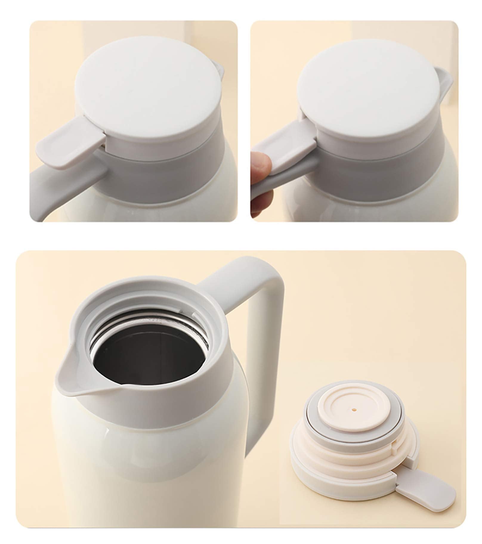 51Oz Stainless Steel Thermal Coffee Carafe, Large Capacity Double Walled Vacuum, 12 Hour Heat Retention, 1.5L Tea, Water, And Co