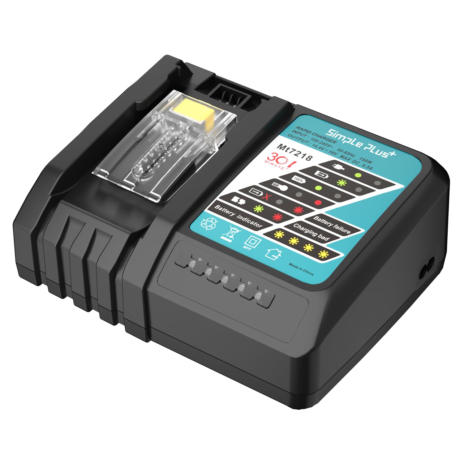 Lithium Ion Battery Charger 14.4V 18 Volt With Led Screen Replacement For Makita Lithium Ion Batteries Bl1850 Bl1840B Bl1820 Bl1