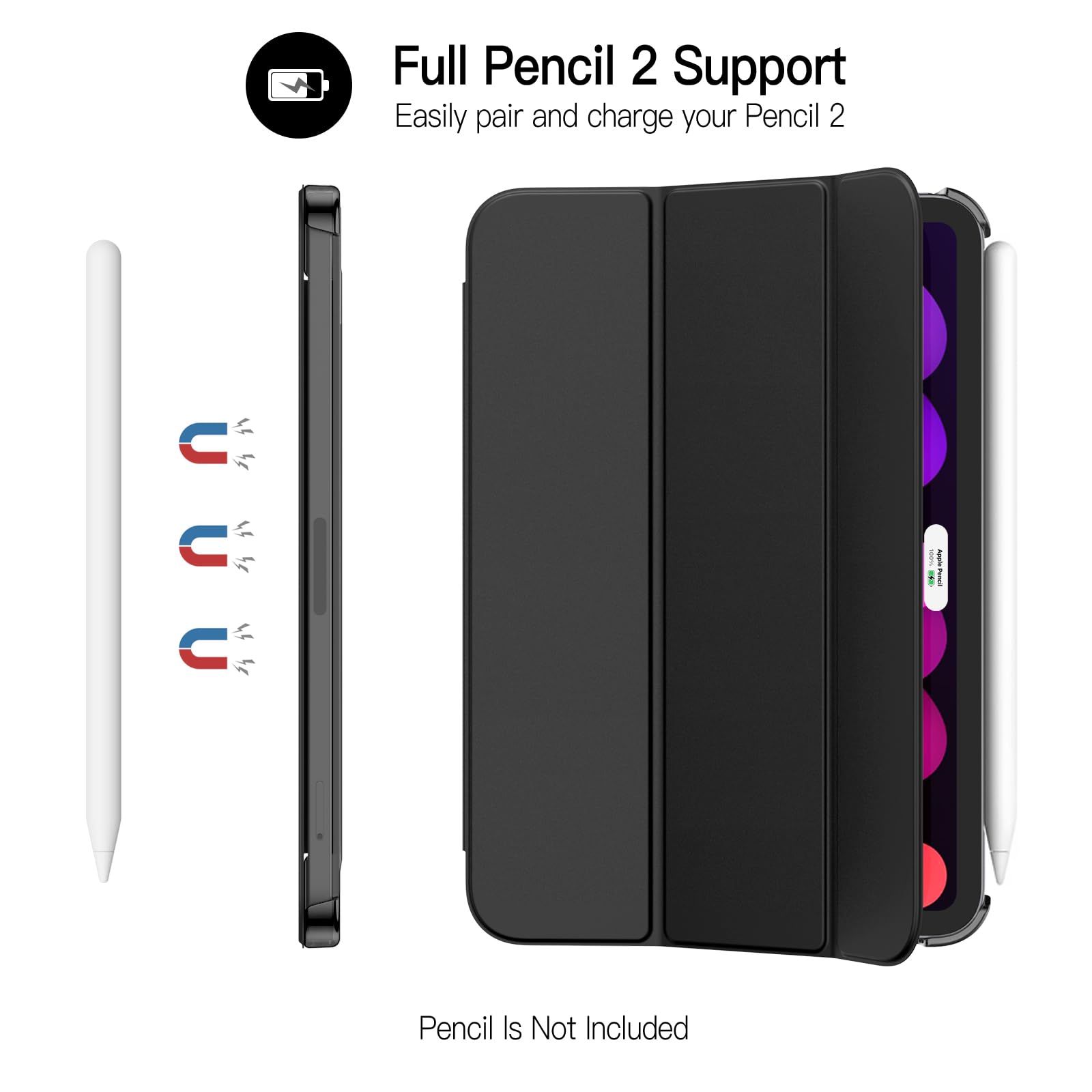 Jetech Case For Ipad Mini (A17 Pro, 2024 Model, 7Th Generation) / Mini 6 (2021 Model, 6Th Generation), Slim Stand Hard Back Shel