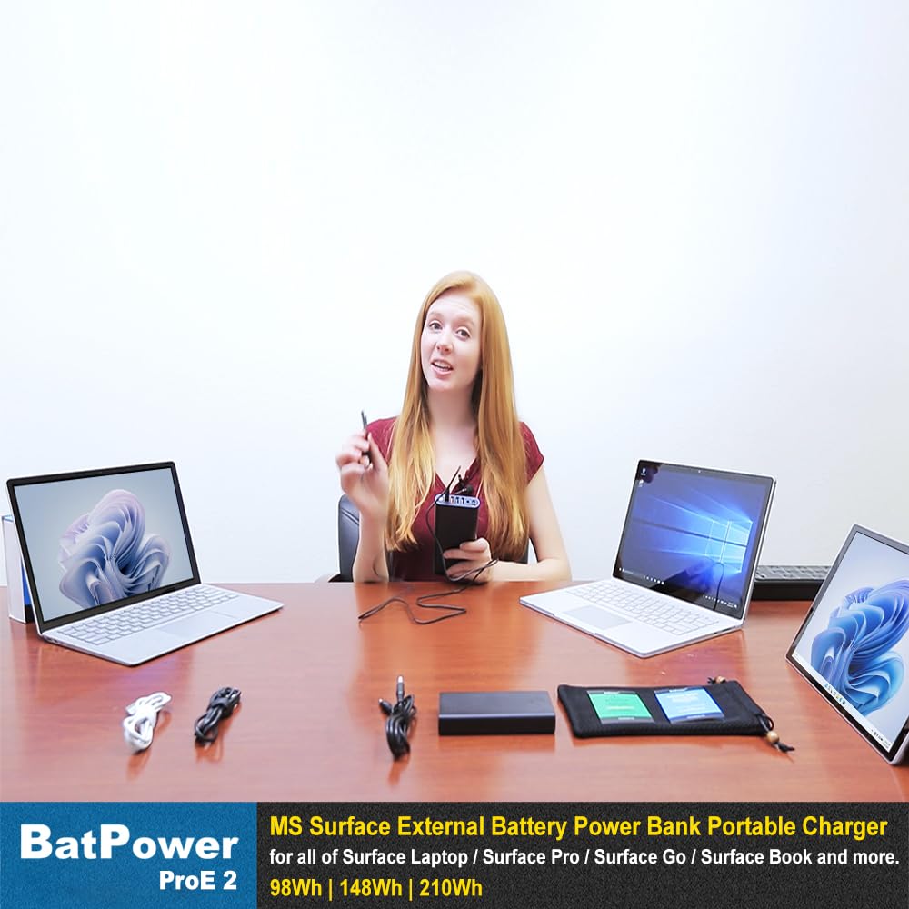 Batpower Proe 2 Es10B 148Wh Ms Surface Power Bank For Surface Book 3 2 1 External Battery Surface Laptop 4 3 2 1 Surface Pro X 8