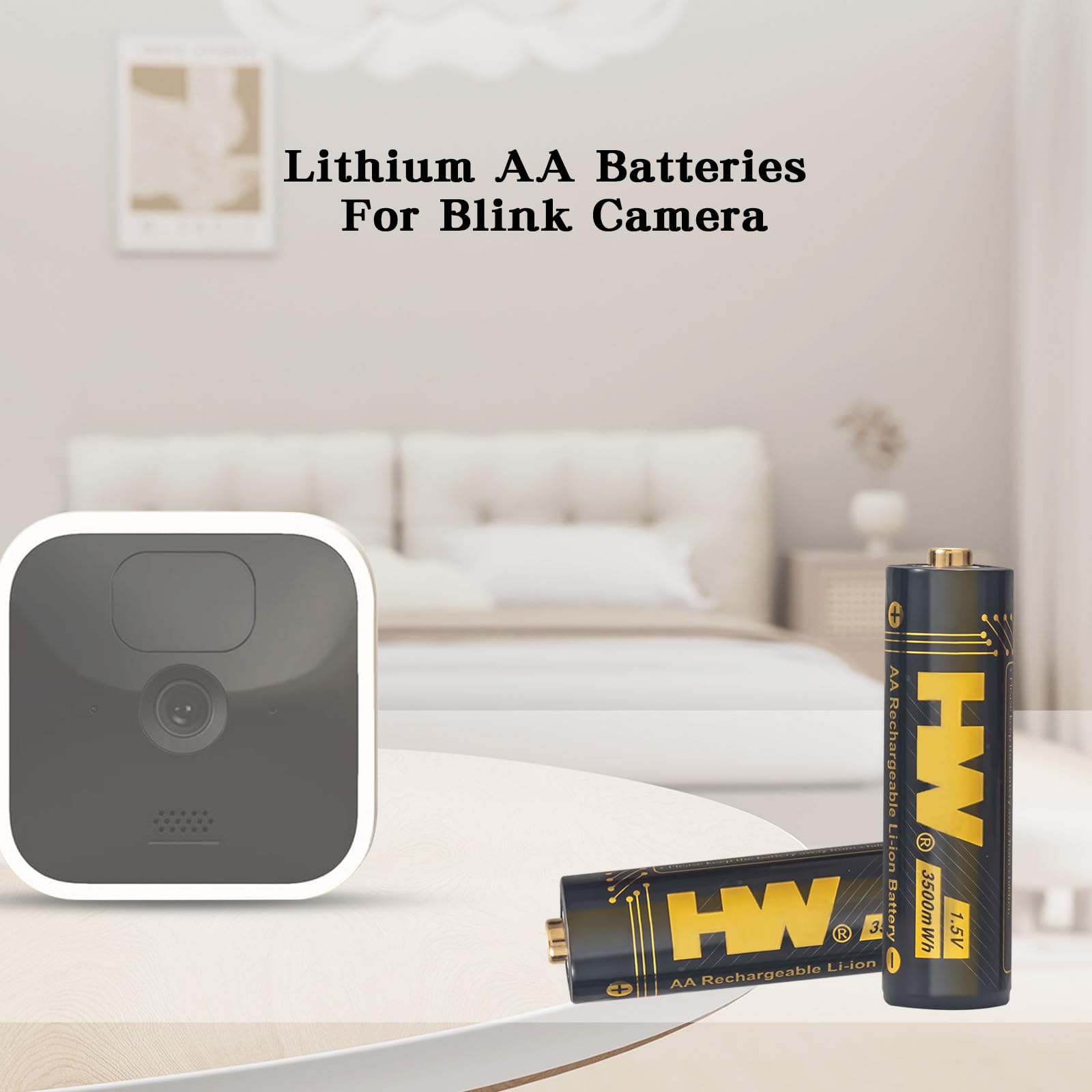 Hw 4 Pack Rechargeable Lithium Batteries Aa, 1.5V 3500 Mwh 2.5H Fast Charge Long-Lasting Power 1000+ Cycles Reuseable Double A B