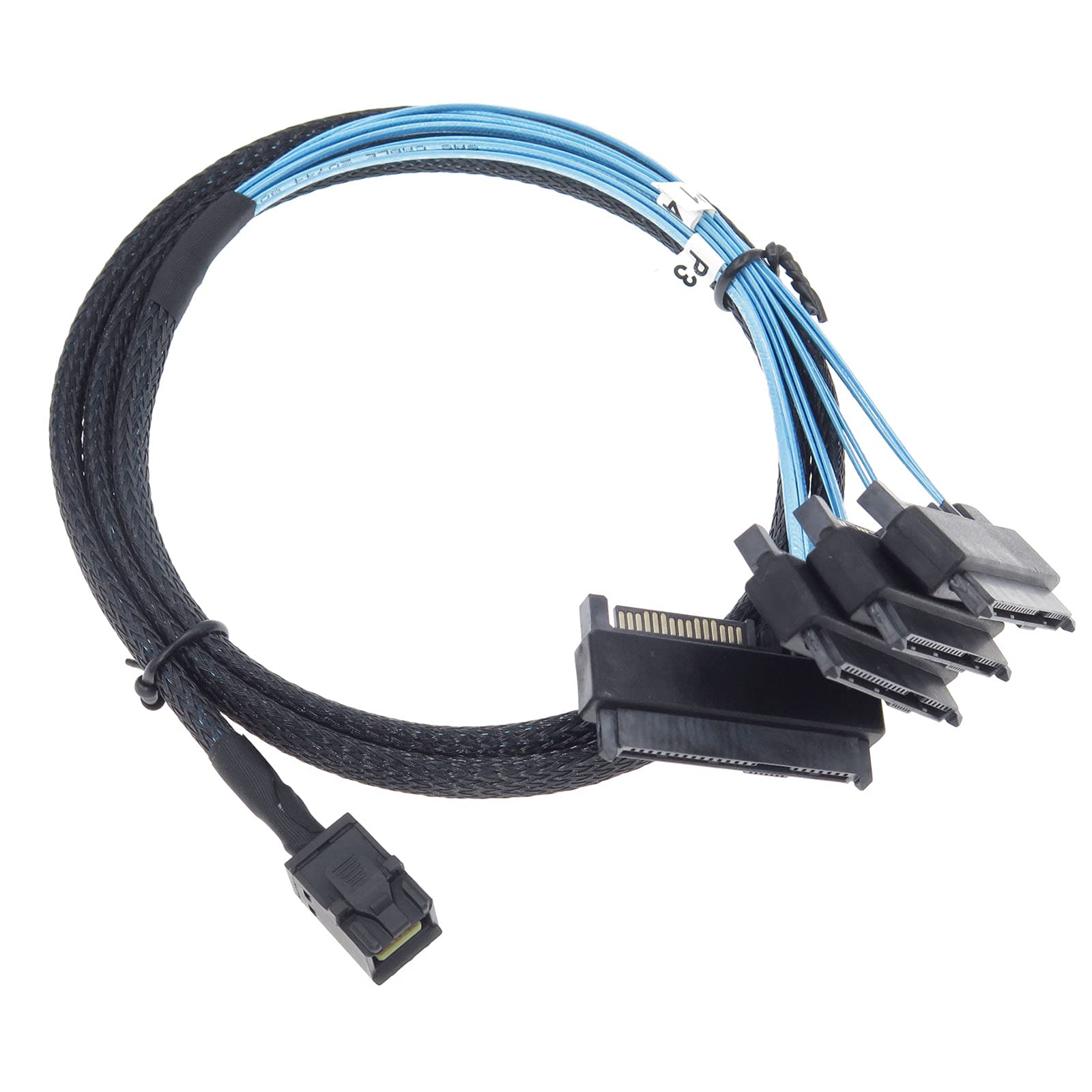 Edims Mini Sas To Sas Cable Breakout Internal Fan Out Hd Sff 8643 To Sff 8482 29Pin With Sata Power For Raid Controller To Hdd 1