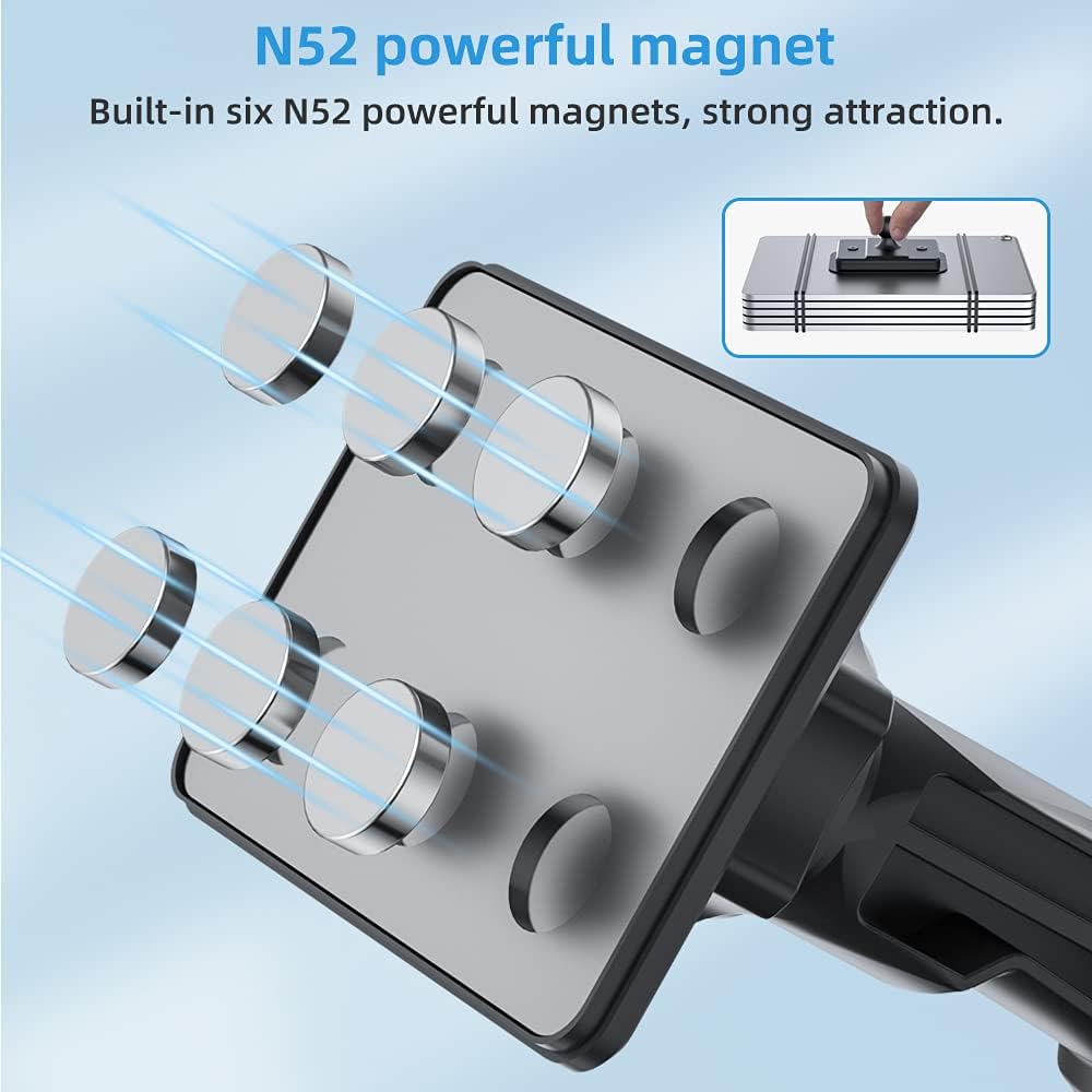 Ohlpro Dashboard Magnetic Tablet Holder For Car, Windshield Ipad Car Phone Suction Cup Mount With Magnets, For All 6-11 Apple Ph