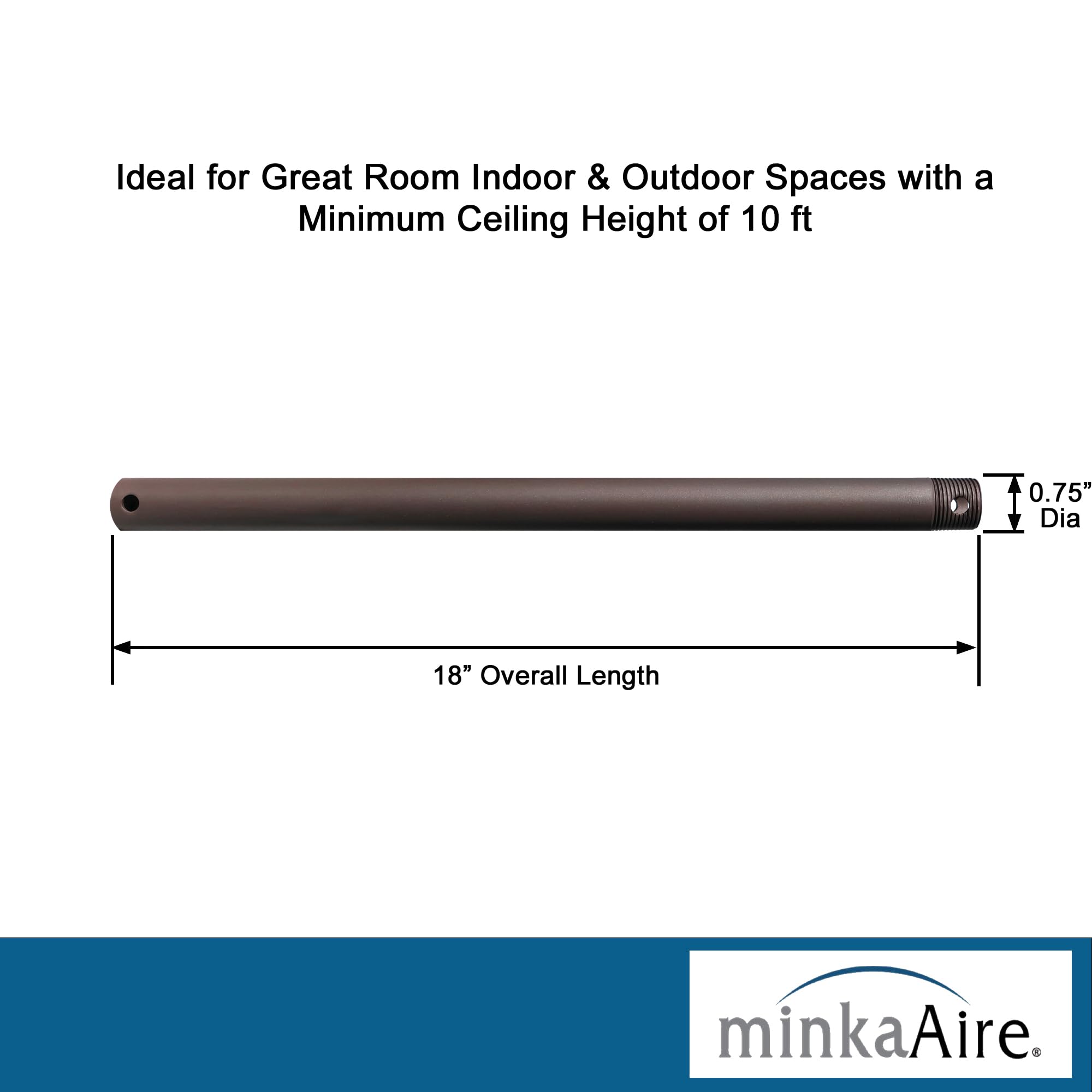 Minka Aire 18 Inch Ceiling Fan Downrod   Oil Rubbed Bronze   Dr518 Orb