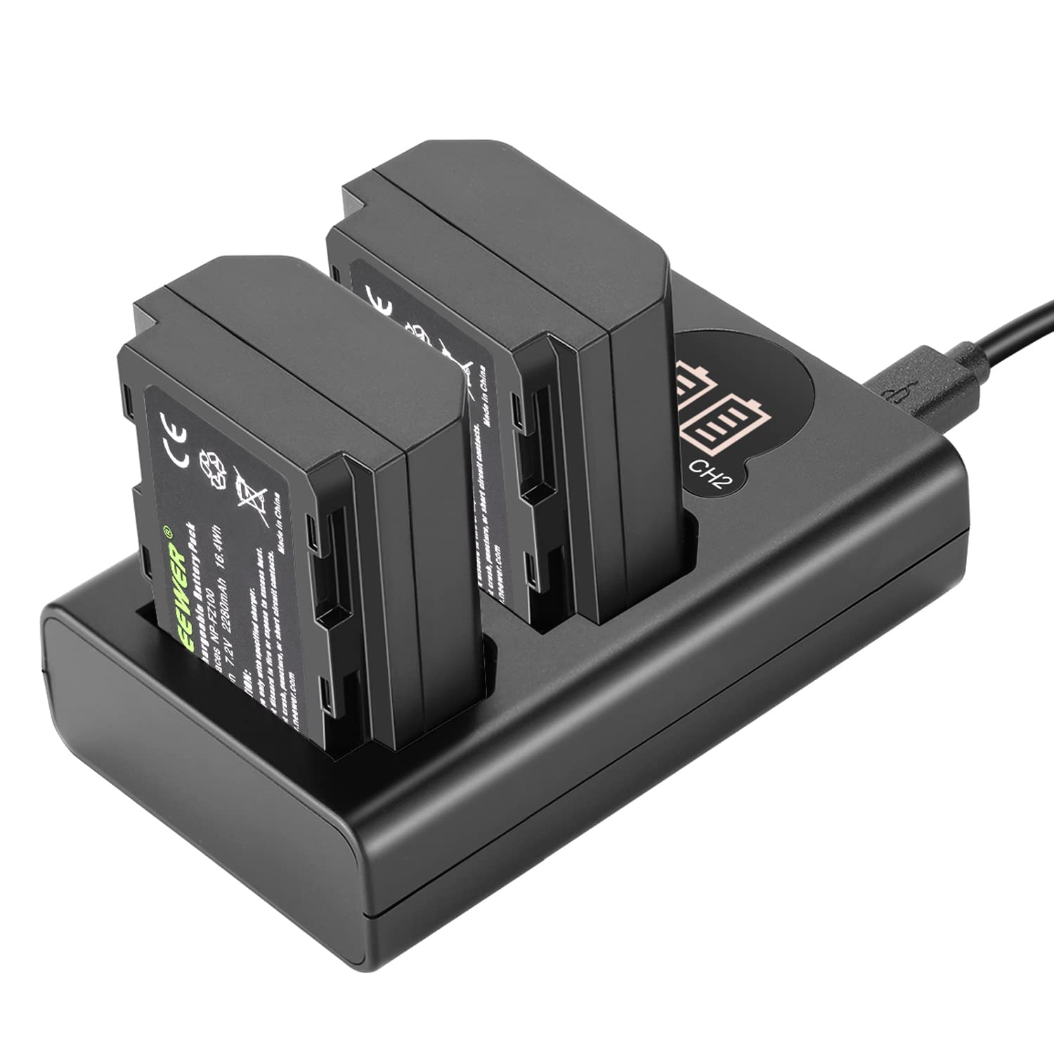 Neewer Replacement Battery and Charger Set for NP-FZ100, Compatible with Sony A7IV, A1, A9II, A7SIII, A7RIV, A7III, FX3, FX30, A