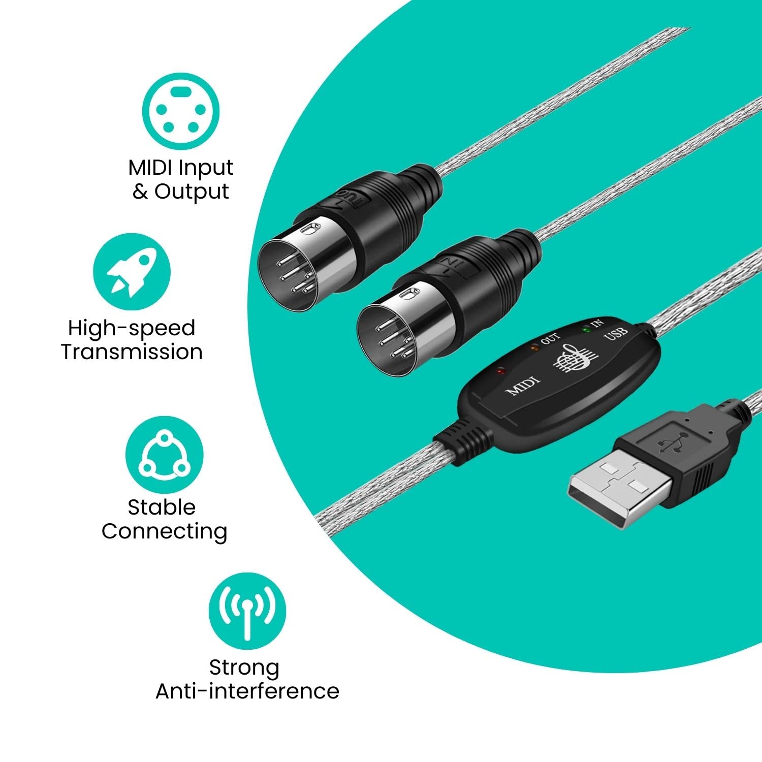 Tnp Midi Cable Set To Usb With Type C Adapter