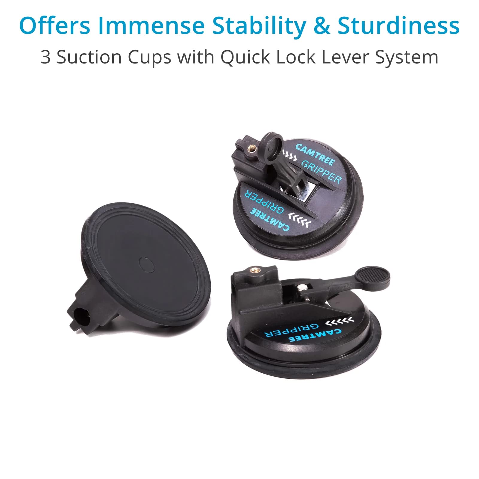 Camtree Professional Gripper Campod Car Mount Stabilizer W Black Triple Vacuum Suction Cup. For Dslr Video Camera Up To 20Kg/44L