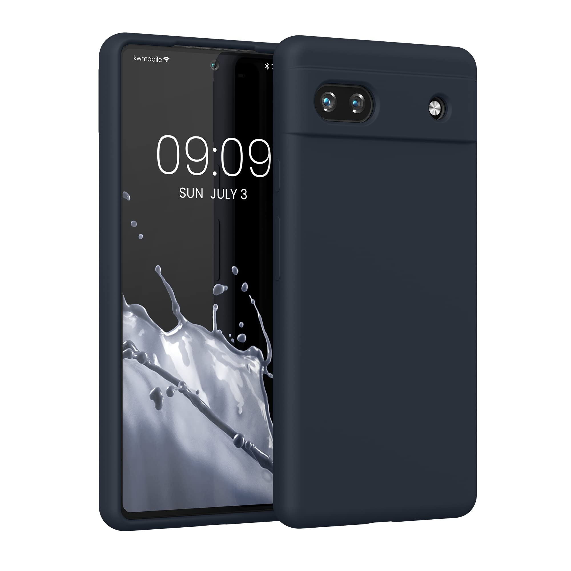 kwmobile Case Compatible with Google Pixel 6a Case - TPU Silicone Phone Cover with Soft Finish - Blueberry