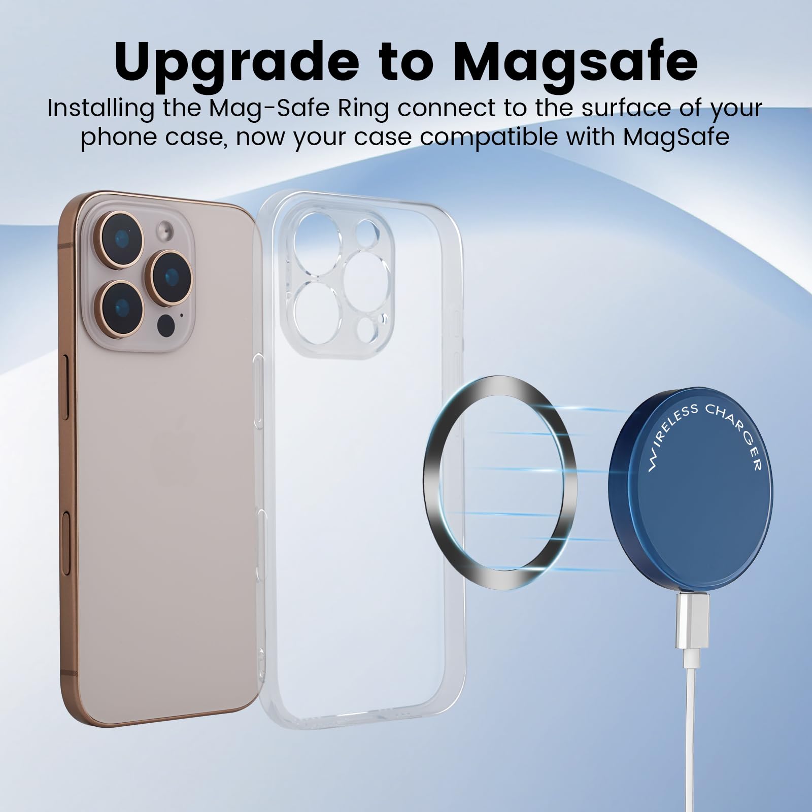 For Magsafe Ring Sticker,Metal Ring For All Phone Case,Compatible With Magsafe Accessories,Magnetic Wireless Charger/Wallet/Car