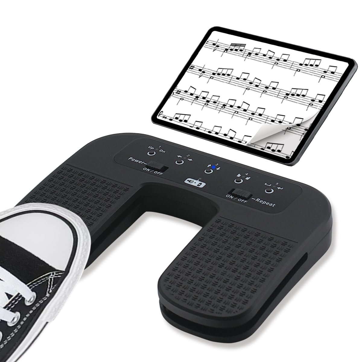 Yueyinpu Wireless Page Turner Pedal For Tablets Ipad Smartphone Rechargeable Anti Skid Pad (Plus)