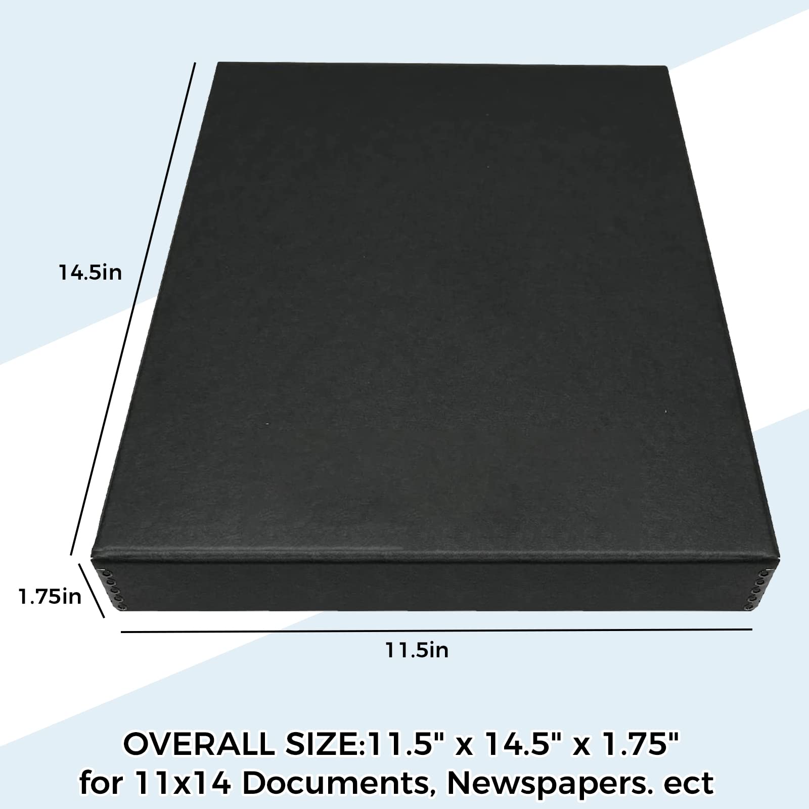 Golden State Art, Archival Folio Storage Box 11X14, Clamshell Design With Metal Edge, Preserve And Store Photos Documents Cards Prints Arts And Crafts Diy, Black