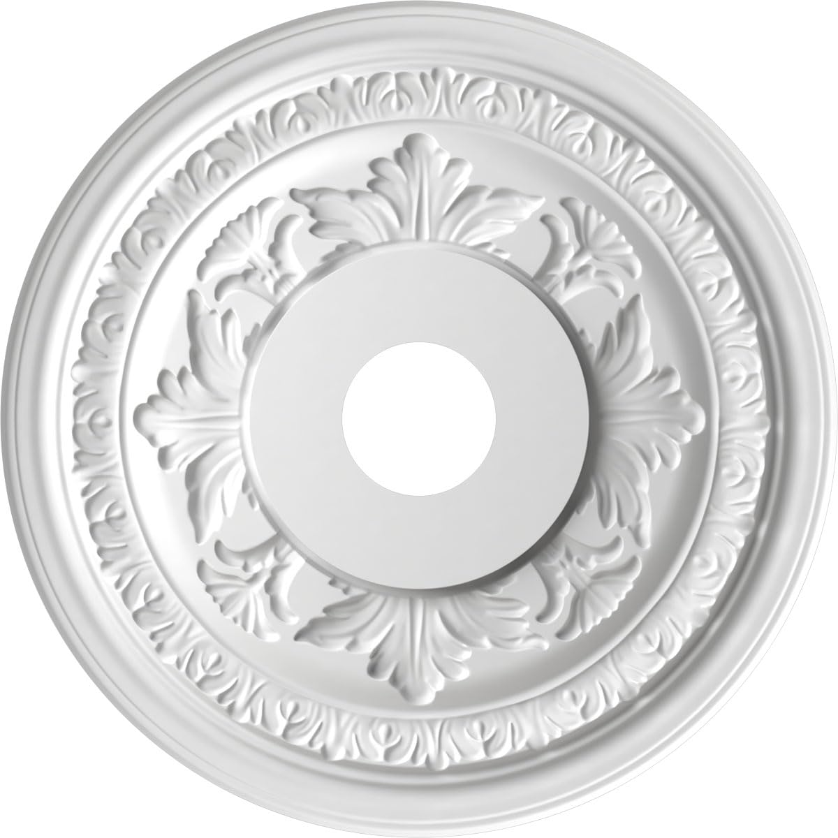 Ekena Millwork Cmp19Bacab Baltimore Thermoformed Pvc Ceiling Medallion (Fits Canopies Up To 7 3/4), 19Od X 3 1/2Id X 1P, Metalli