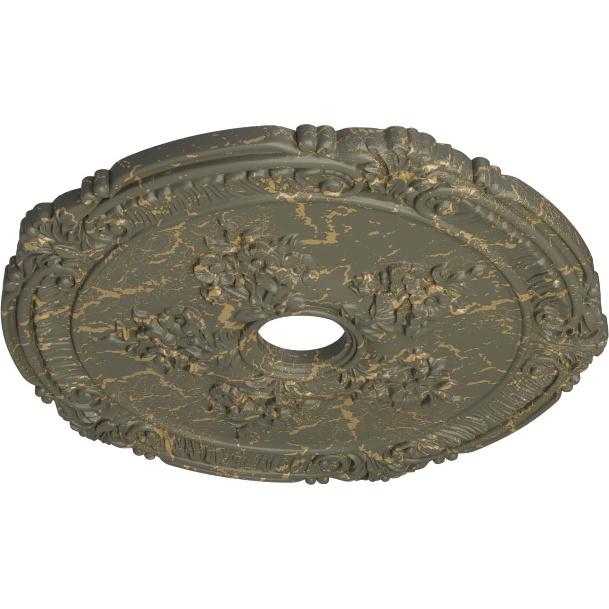 Ekena Millwork Cm26Atwhc Attica With Rose Ceiling Medallion, 26''Od X 3 3/4''Id X 1 1/2''P, Hand Painted Witch Hazel Crackle