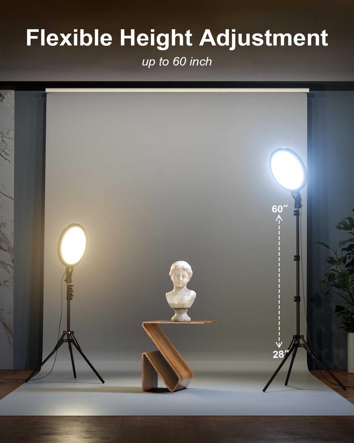 Mmcrz 2Pack Large Ring Light With 60'' Tripod Stand, 6500K Professional Full Screen Big Ring Light For Selfie, Studio Video Phot