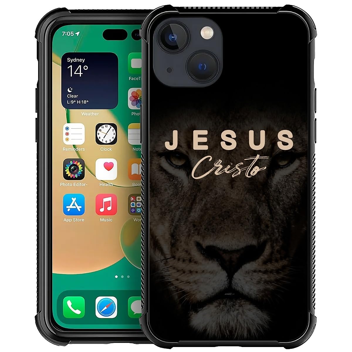 Deaorew for iPhone 14 Case | Classic Slim Cover Design | Jesus Lion