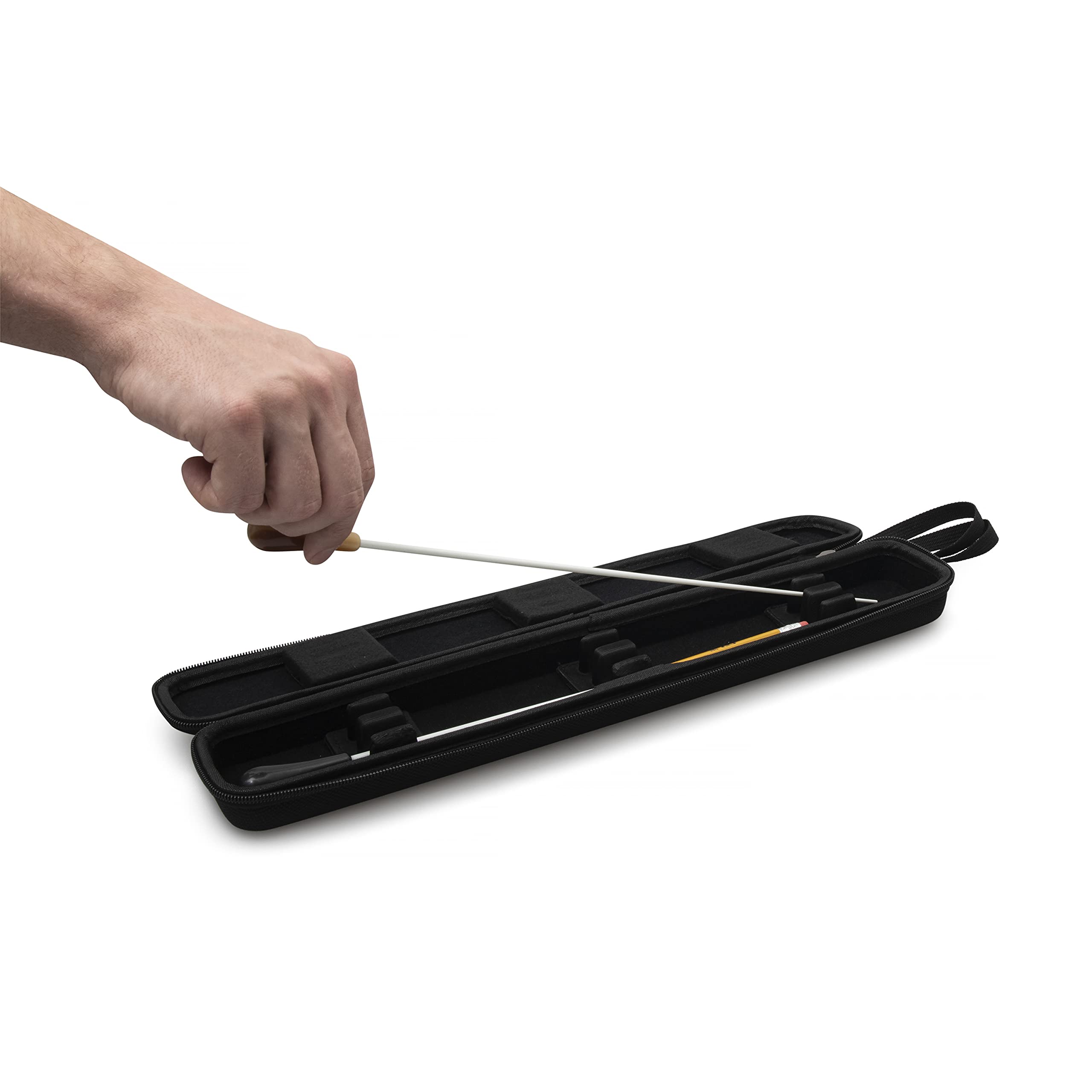 Magerdy Fields Conducting Baton Case - Holds 2 Conductor Batons Up To 16 Inches - With Carrying Strap And 2 Metal Bookmarks - Ad
