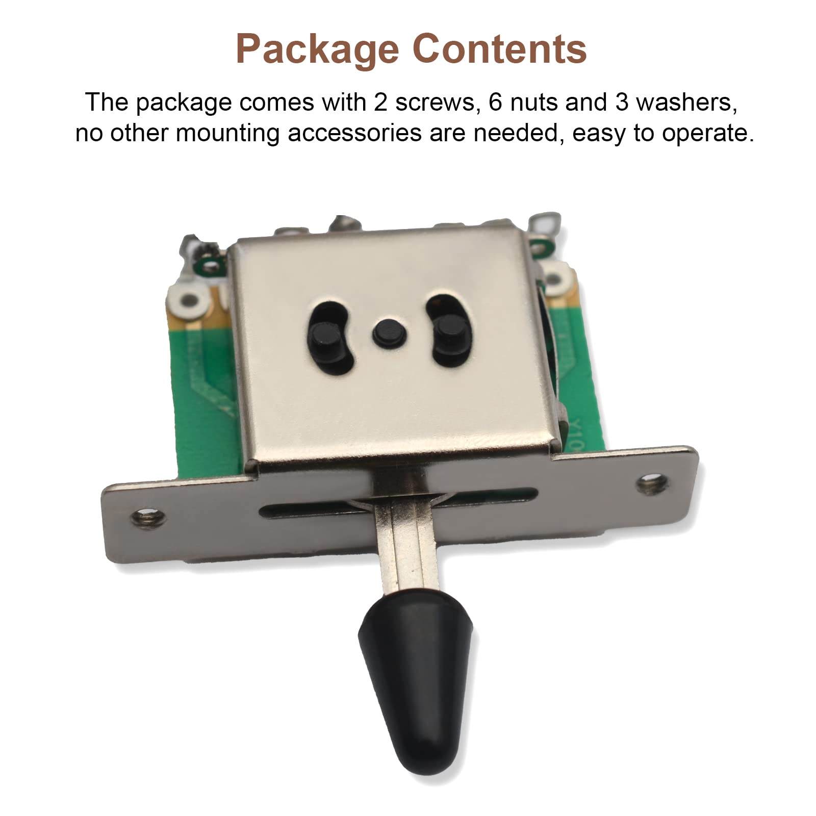 Maxcheer 3 Pickups Wiring Harness Prewired/5 Way Switch/Jack 1T1V Big 500K Pots/With 6.35 Output/Black Knobs For Electric Guitar