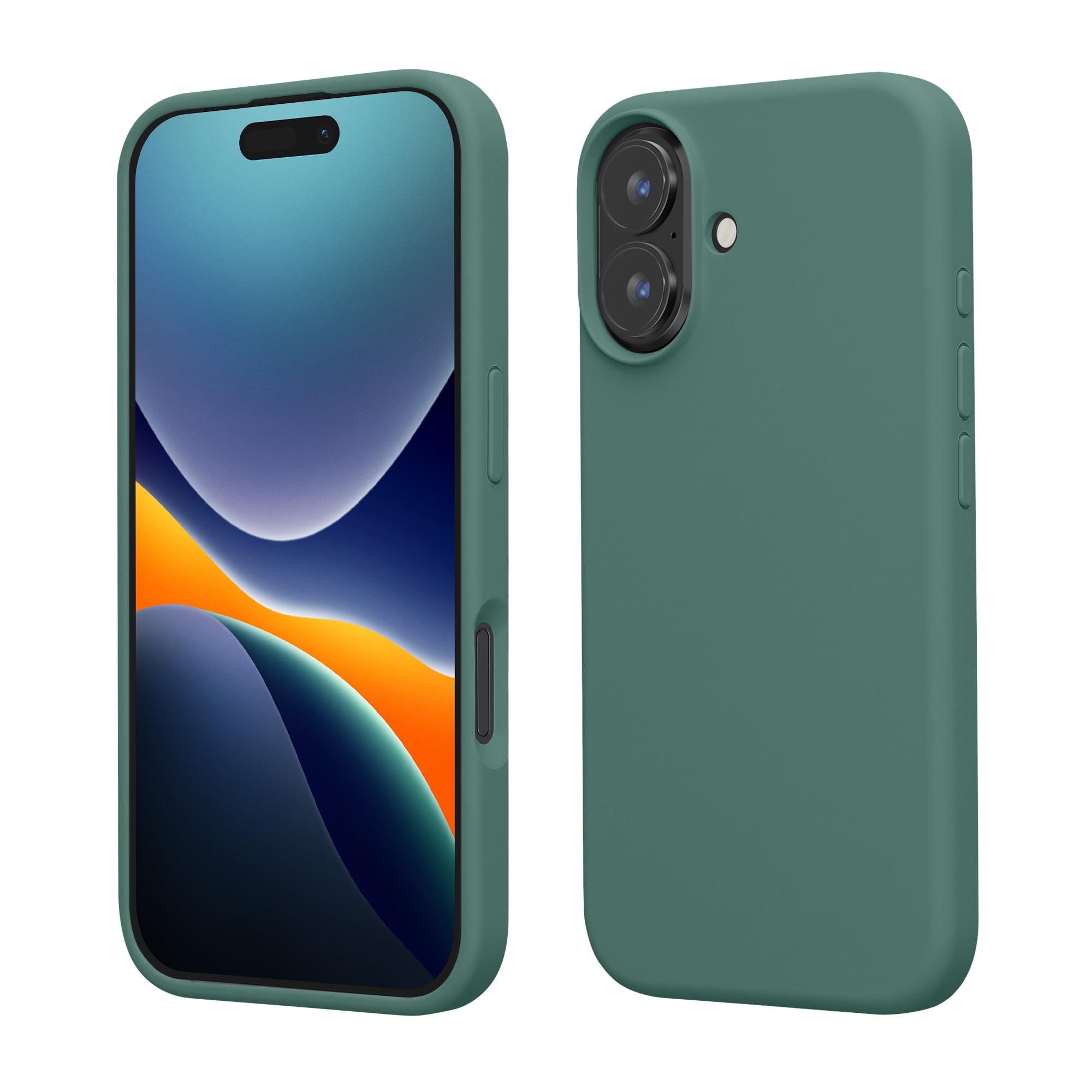kwmobile Case Compatible with Apple iPhone 16 Case - TPU Silicone Phone Cover with Soft Finish - Forest Green