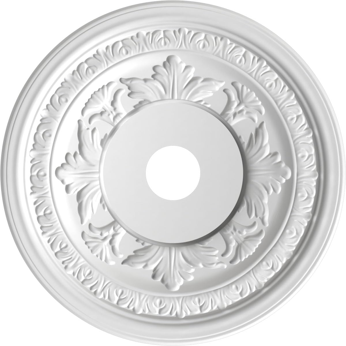 Ekena Millwork Cmp22Bacgh Baltimore Thermoformed Pvc Ceiling Medallion (Fits Canopies Up To 7 3/4), 22Od X 3 1/2Id X 1P, Metalli