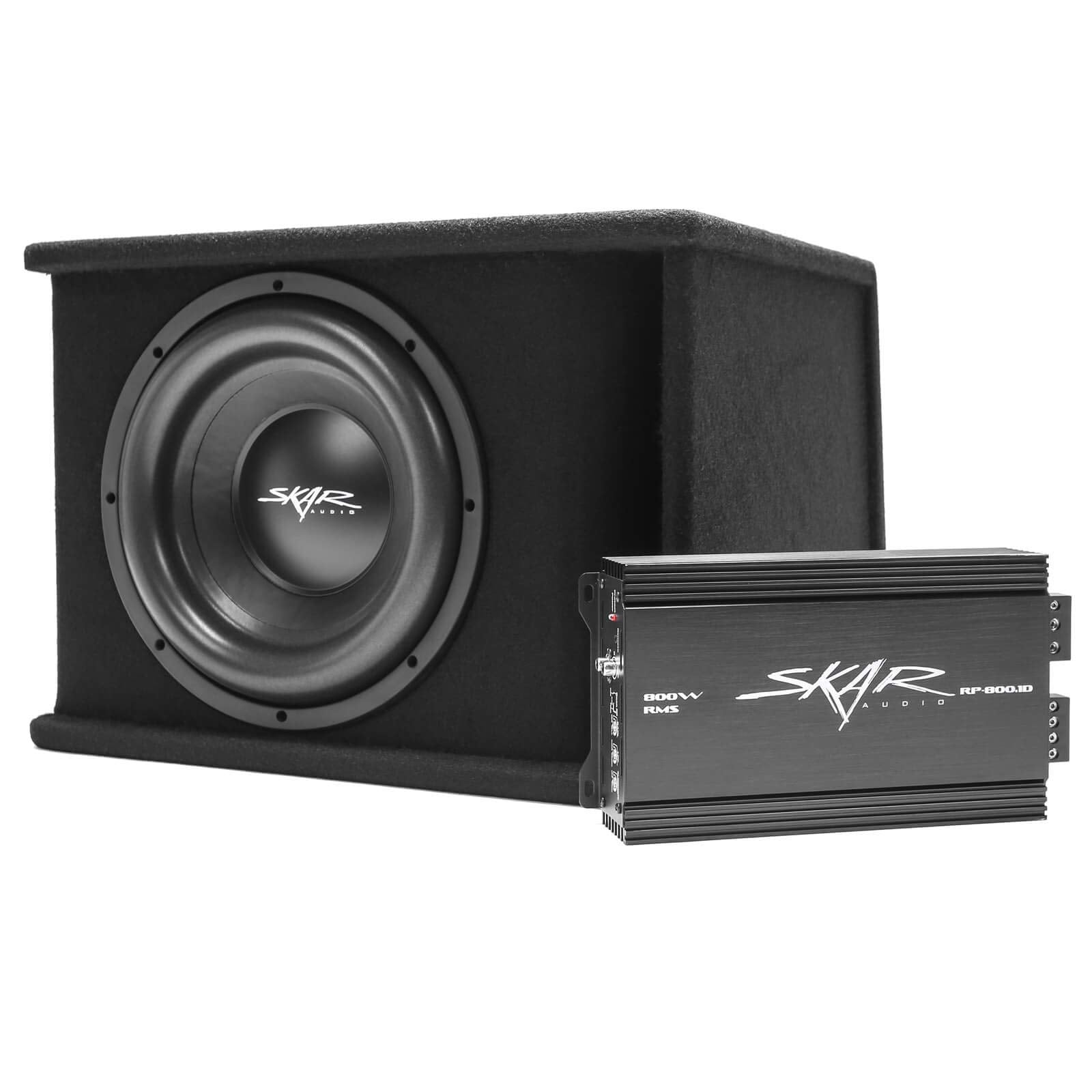 Skar Audio 12" SDR Series Subwoofer Package - 1,200W Loaded Enclosure with Amplifier, Black, Model BNDLE-SDR-1X12D2-RP-